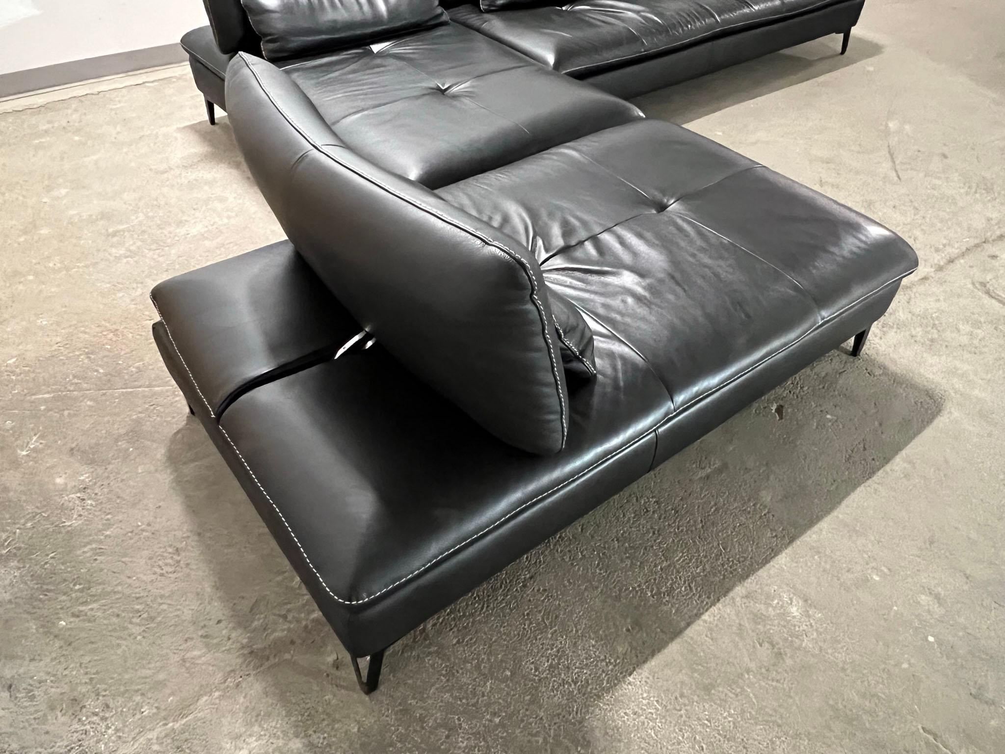 Contemporary Roche Bobois Leather Sectional 
