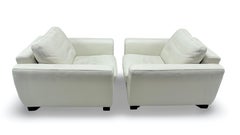 Roche Bobois Leather Sofa and club chairs With Movable Headrest