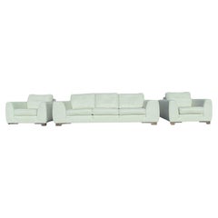 Roche Bobois Leather Sofa and club chairs With Movable Headrest