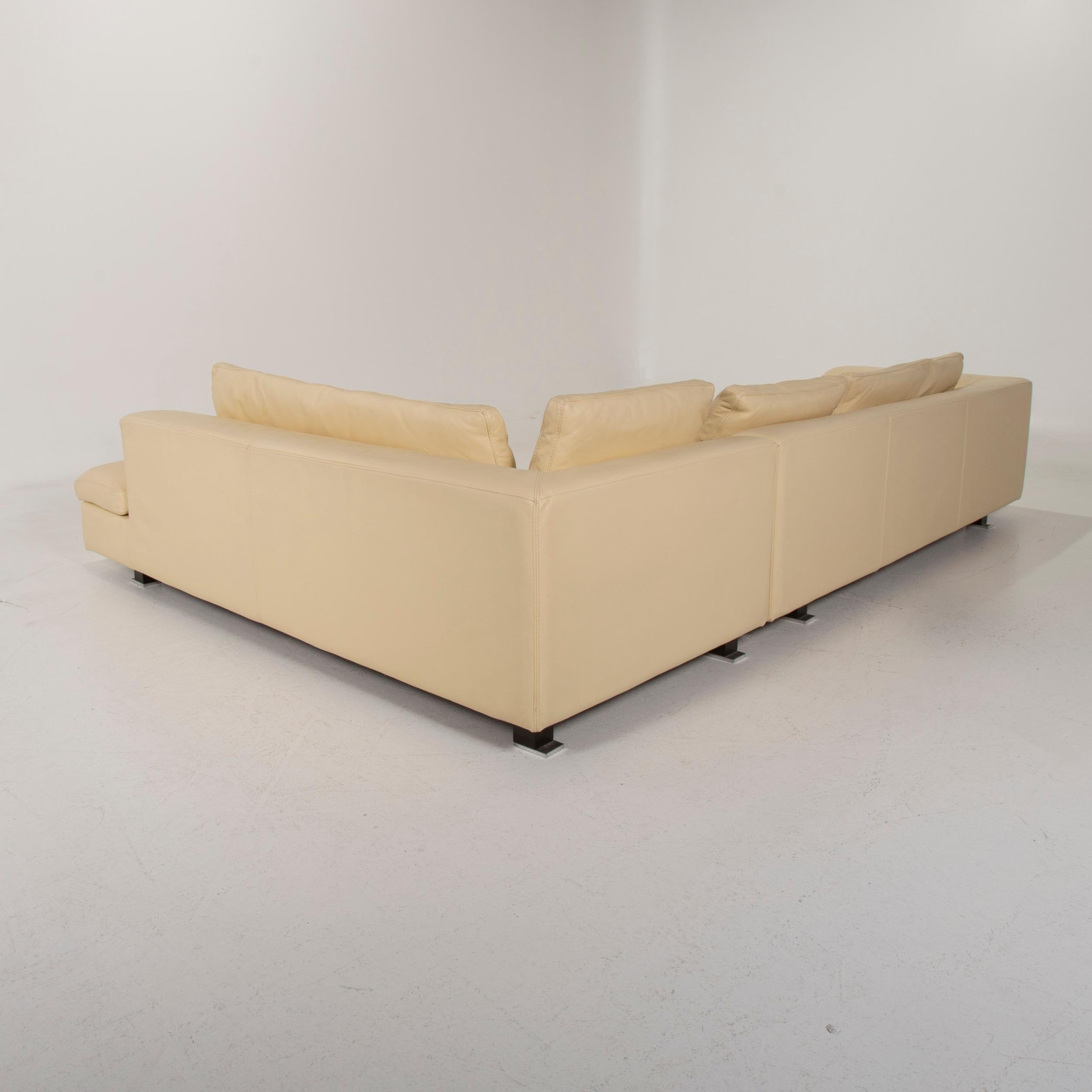 Cuir Canapé d'angle en cuir beige Roche Bobois