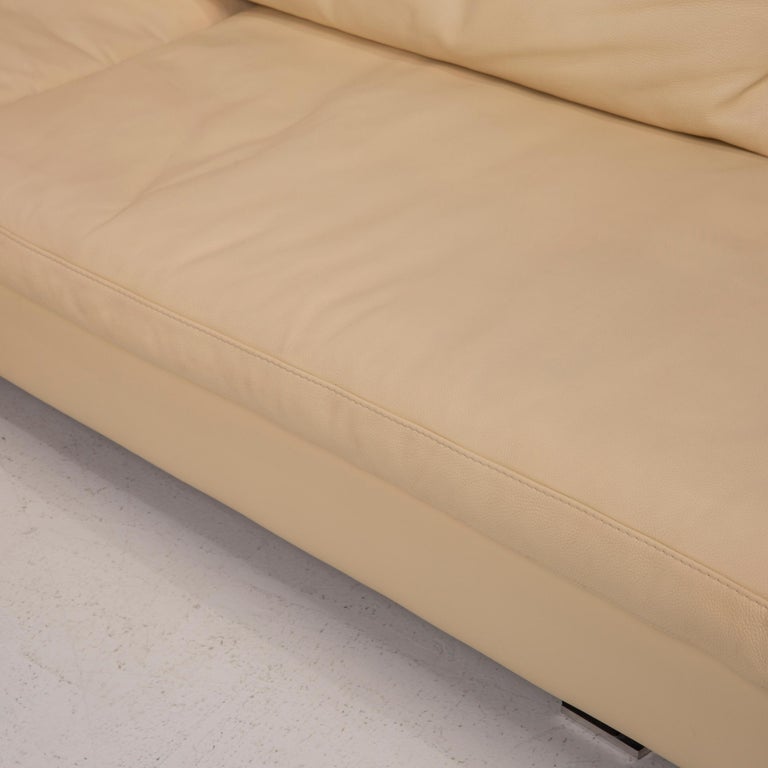 Canapé angle roche bobois cuir blanc - Ameublement