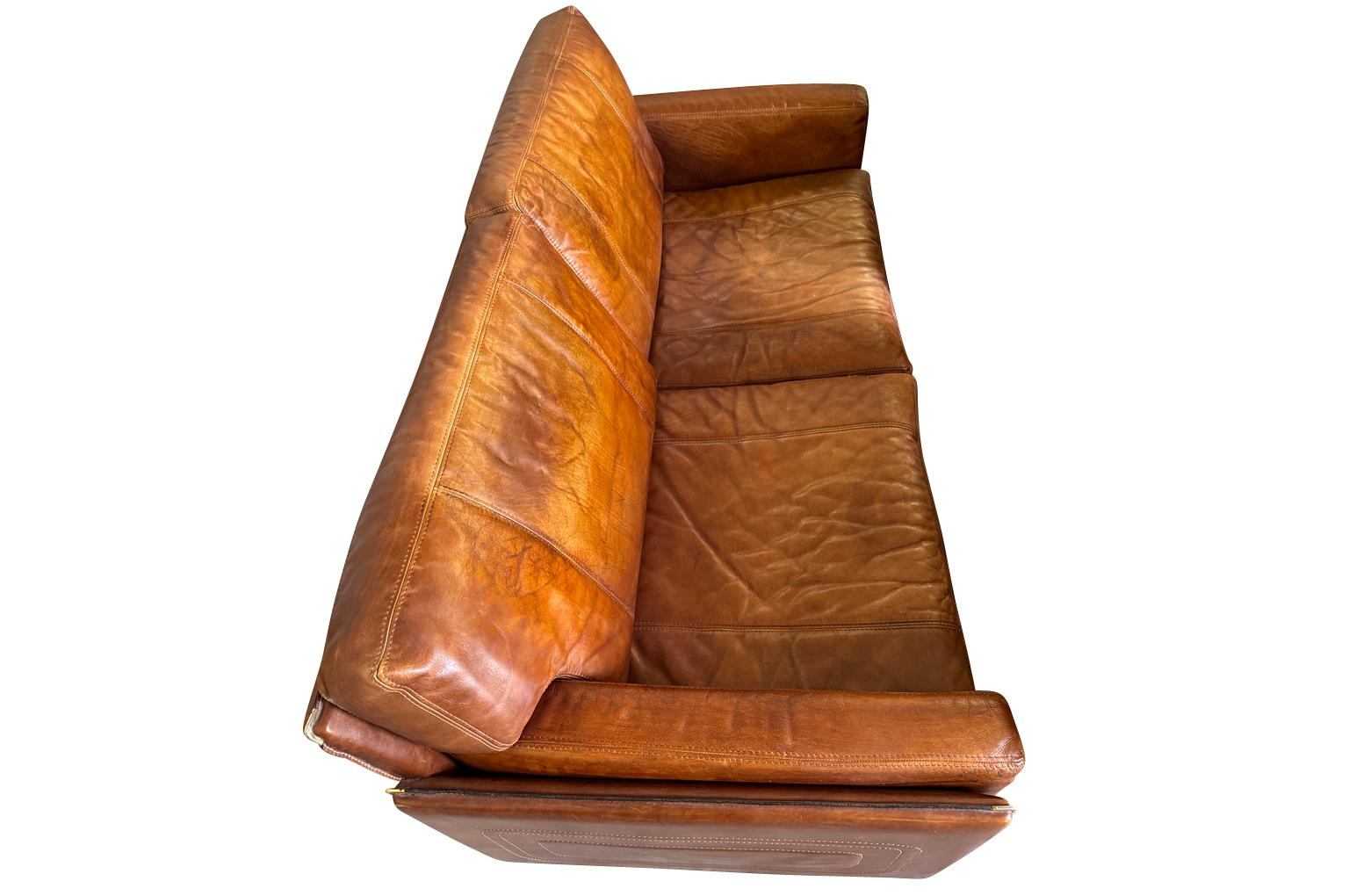 20ième siècle Canapé en cuir Roche Bobois en vente