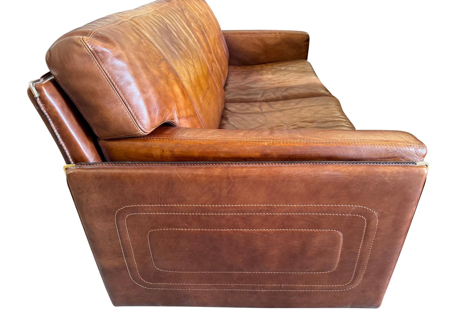 Cuir Canapé en cuir Roche Bobois en vente