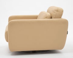 Fauteuil club pivotant postmoderne en cuir Roche Bobois