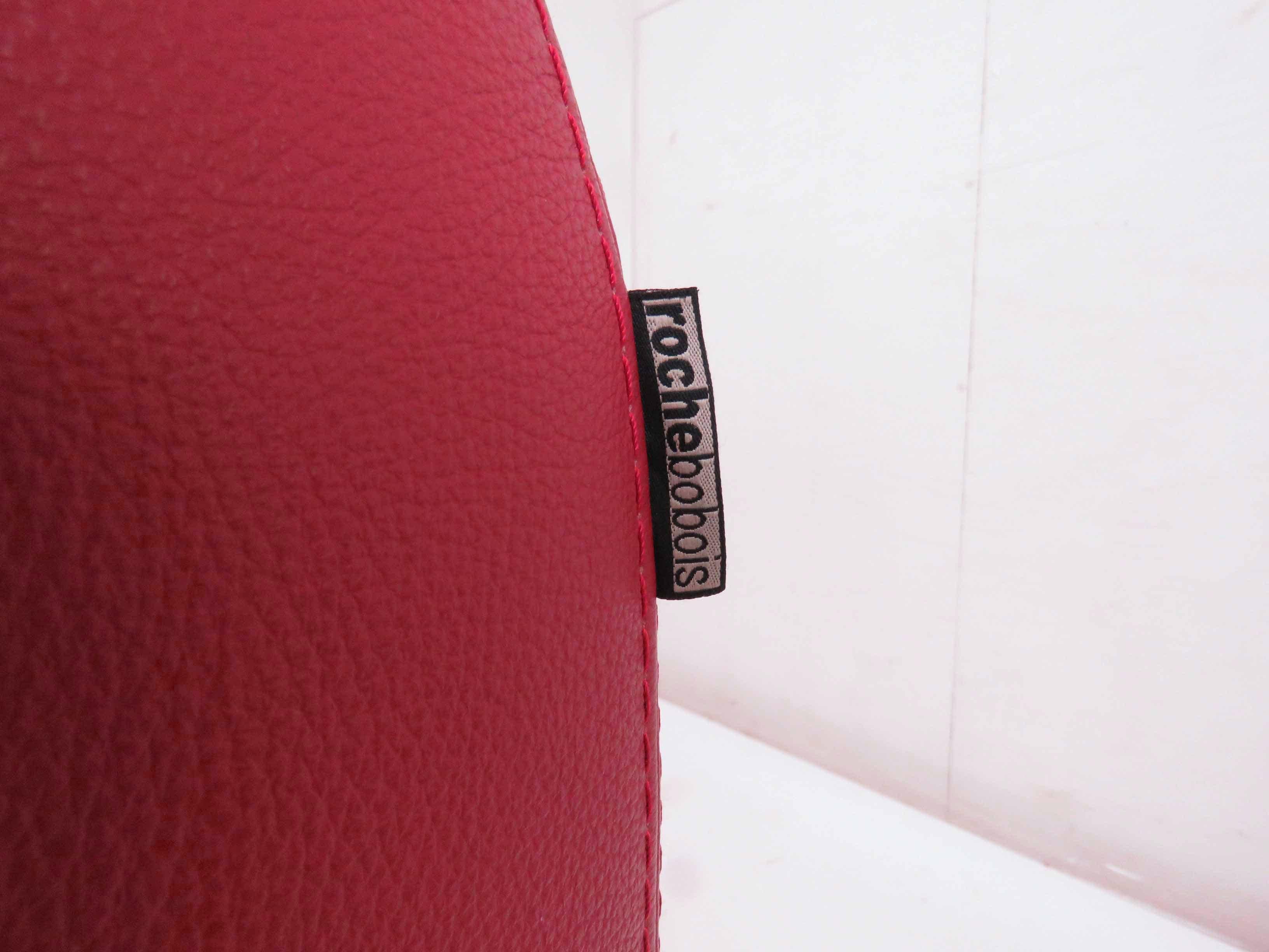 Roche Bobois Leather Swivel Lounge Chair with Ottoman 6