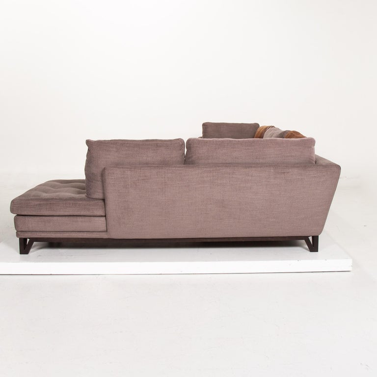 Roche Bobois Littoral II Fabric Corner Sofa Grey Lilac Sofa Couch For Sale  at 1stDibs