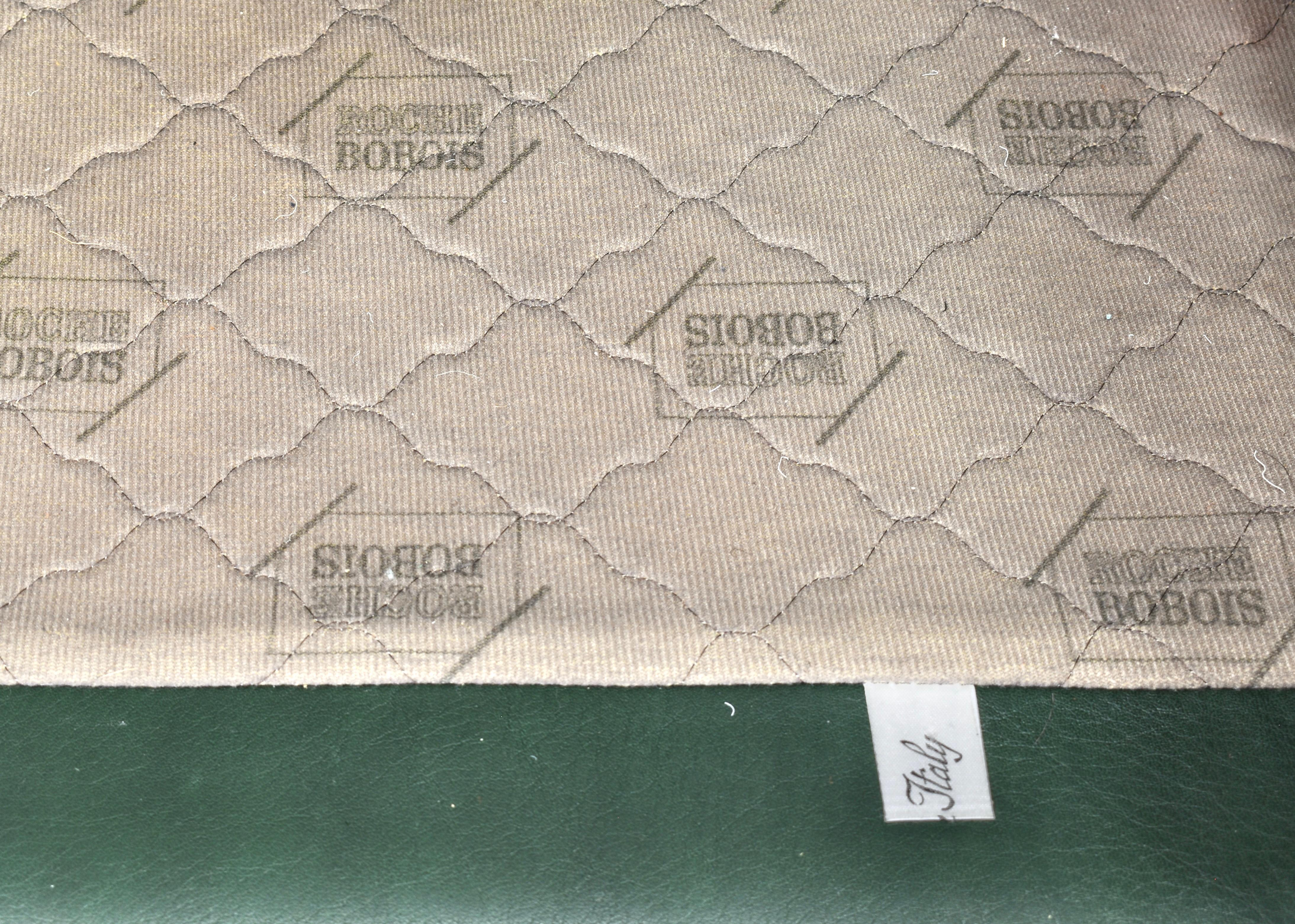 Fauteuil Lounge de Roche Bobois en cuir patiné vert d'origine - circa 1970 en vente 6
