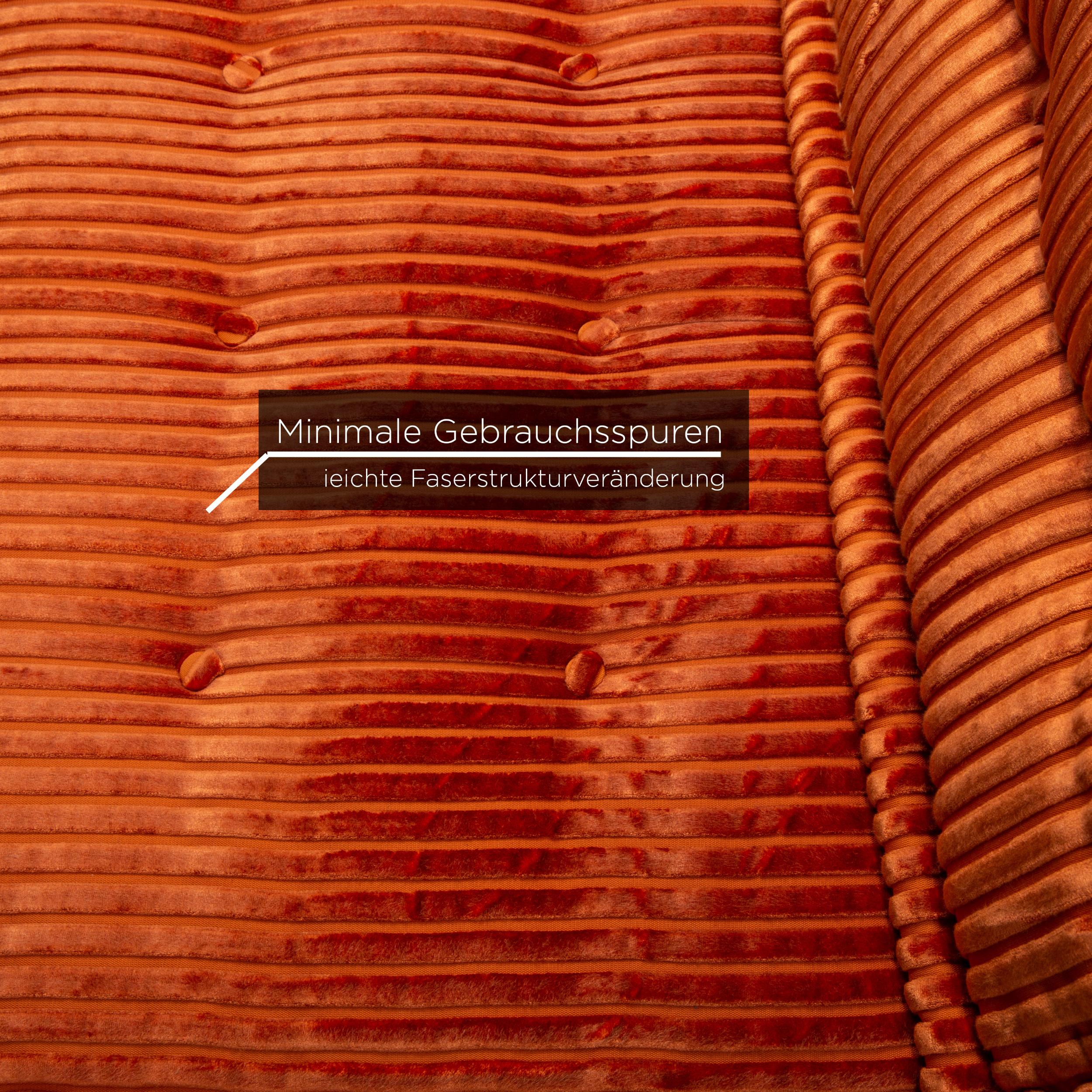 Modern Roche Bobois Mah Jong Fabric Lounger Orange