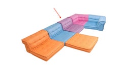 Roche Bobois Mah Jong Lavender Lounge Chair Set, Hans Hopfer, Italy