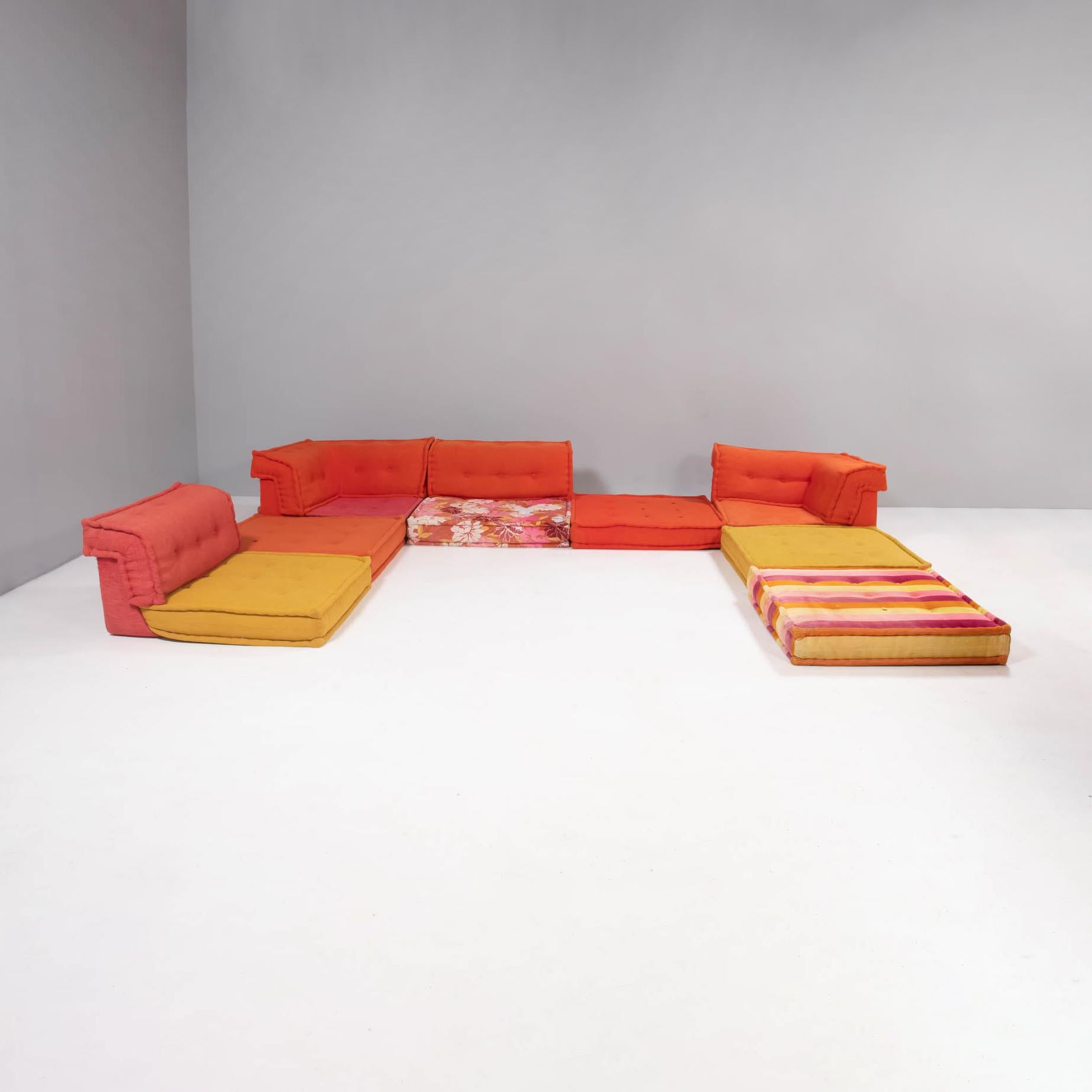 Fabric Roche Bobois Mah Jong Sectional Sofa in Custom Upholstery, Set of 12 For Sale