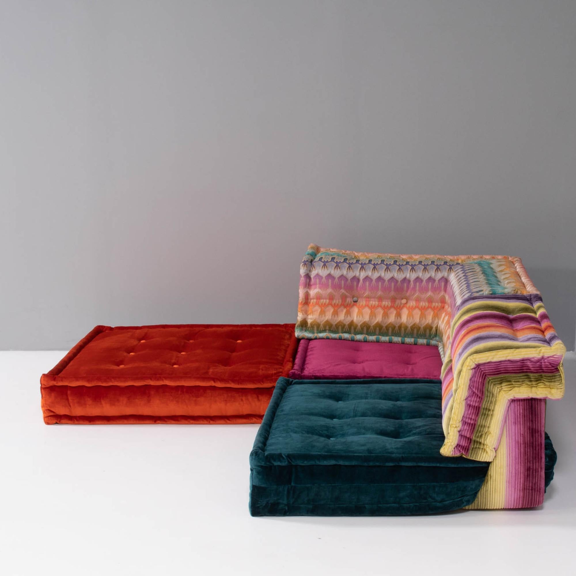 French Roche Bobois Mah Jong Sectional Sofa in Custom Upholstery, Set of 5 For Sale