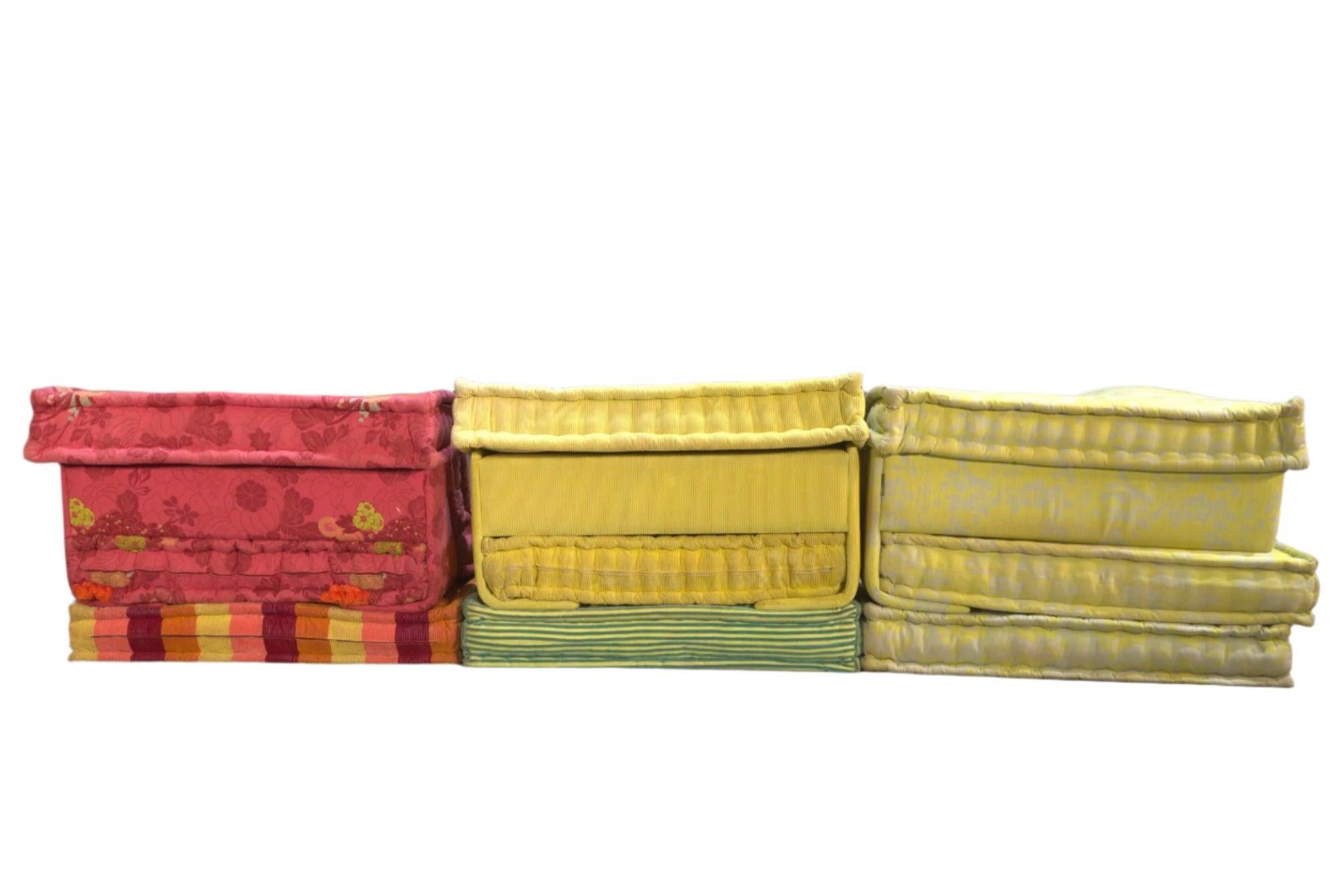 Fabric Roche Bobois Mah Jong Sectional Sofa, Set of Six