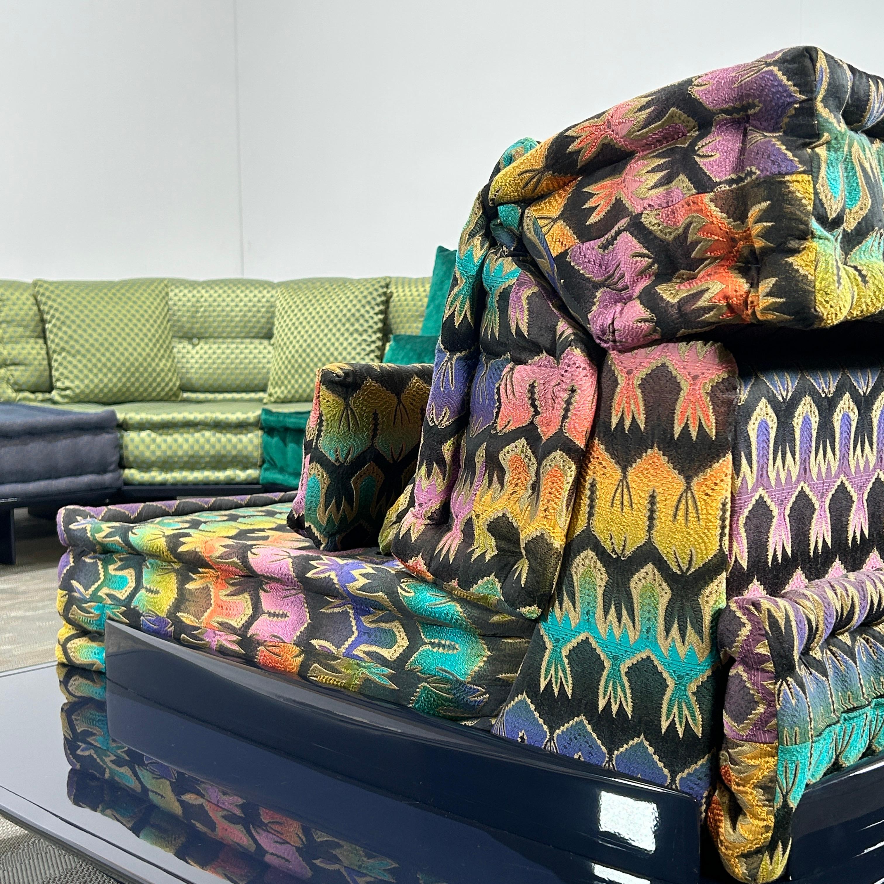 Tissu Roche Bobois Mah Jong Set by Michel Ducaroy en vente