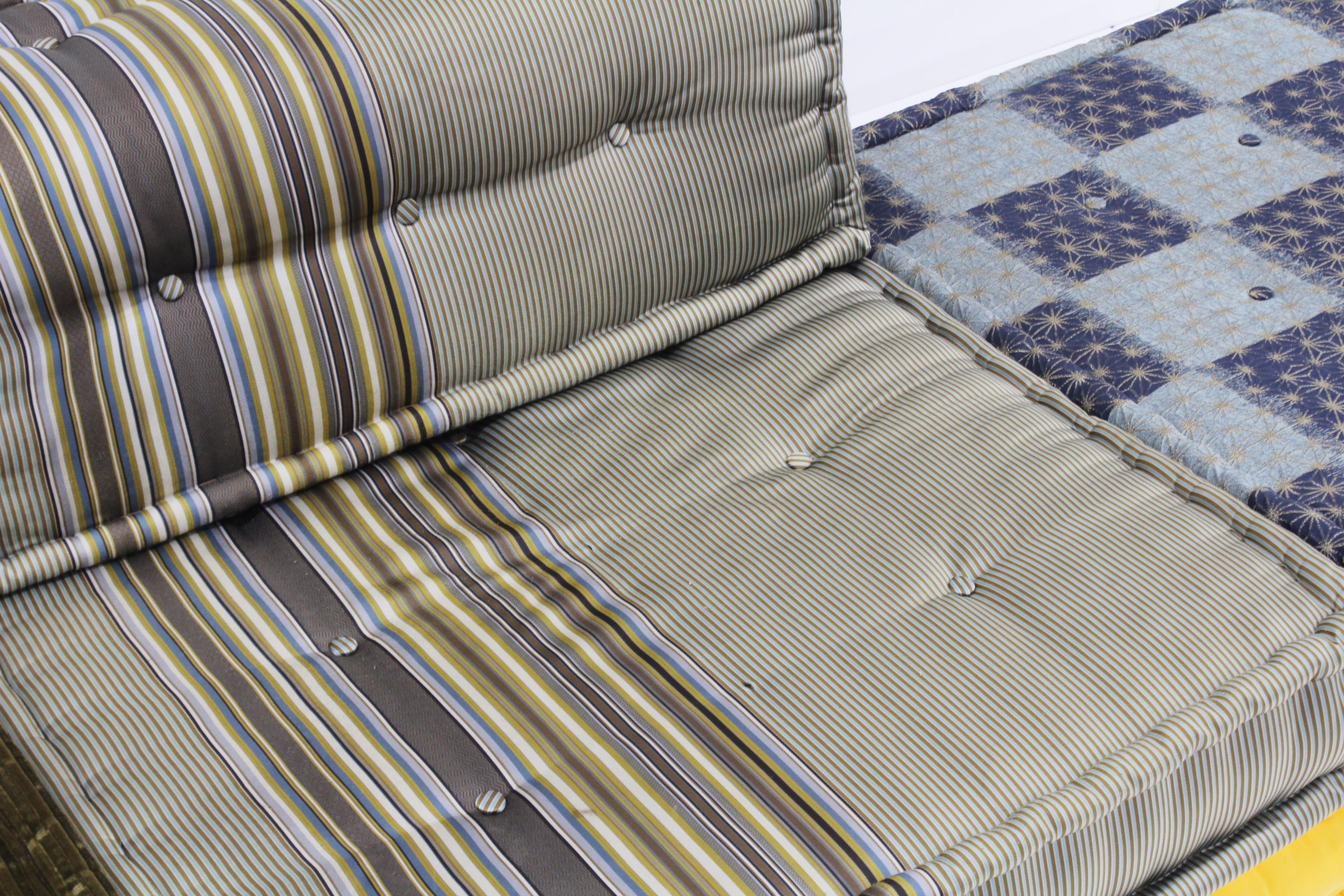 Fabric Roche Bobois Mah Jong sofa Kenzo design by Hans Hopfer