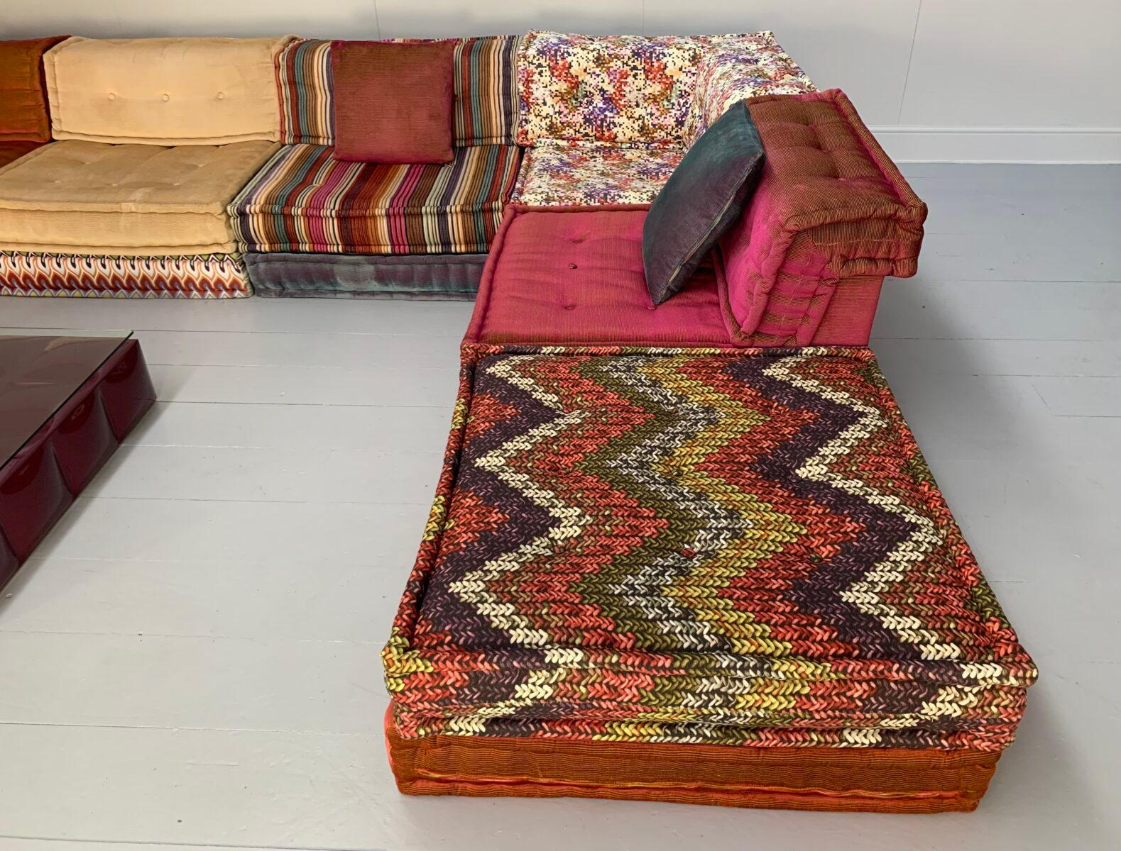 Contemporary Roche Bobois “Mah Jong” Sofa & Table – In Missoni Fabric For Sale