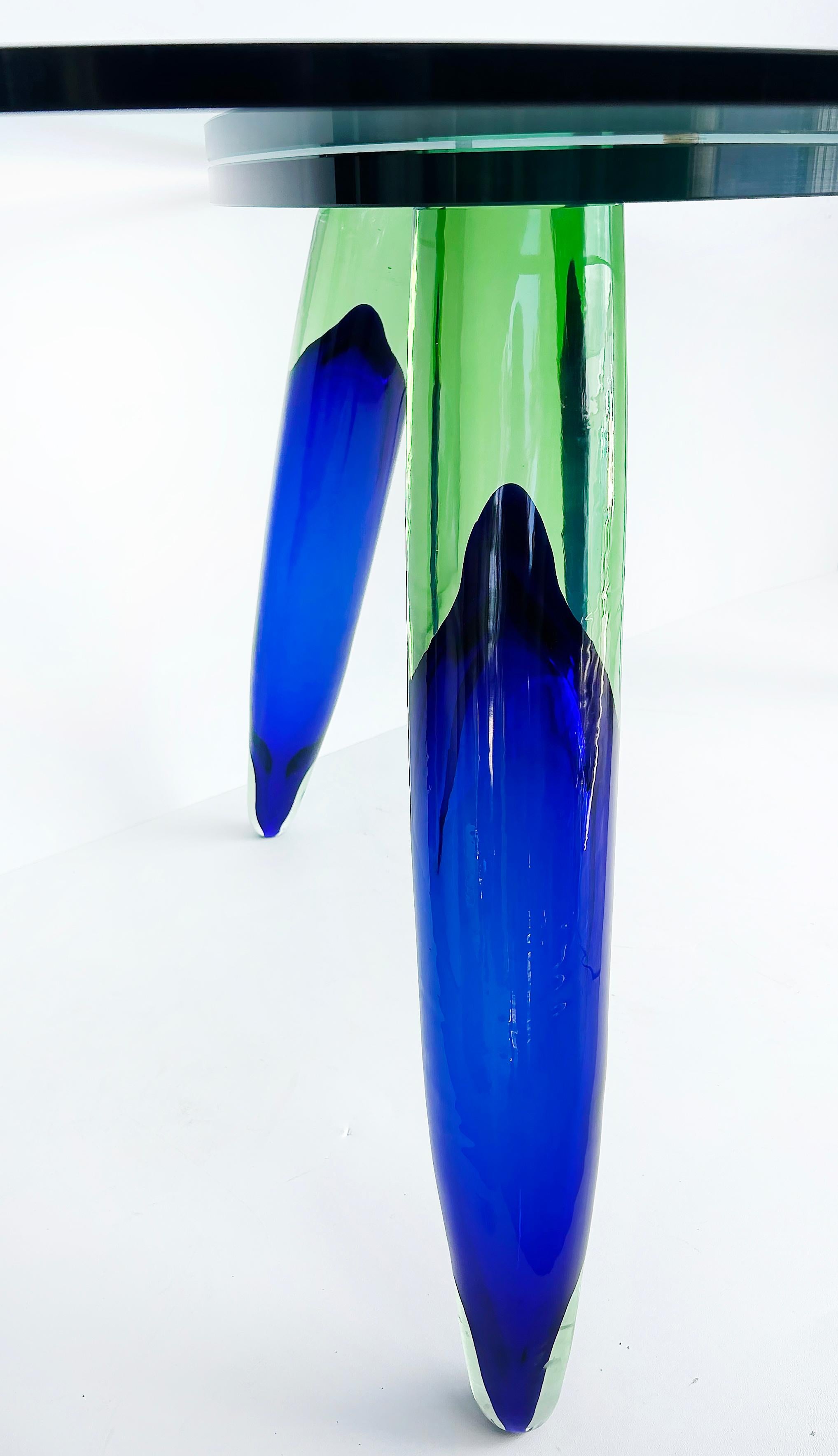 Tavolo da pranzo in vetro di Murano di Roche Bobois Maurice Barilone, firmato Parigi in vendita 2