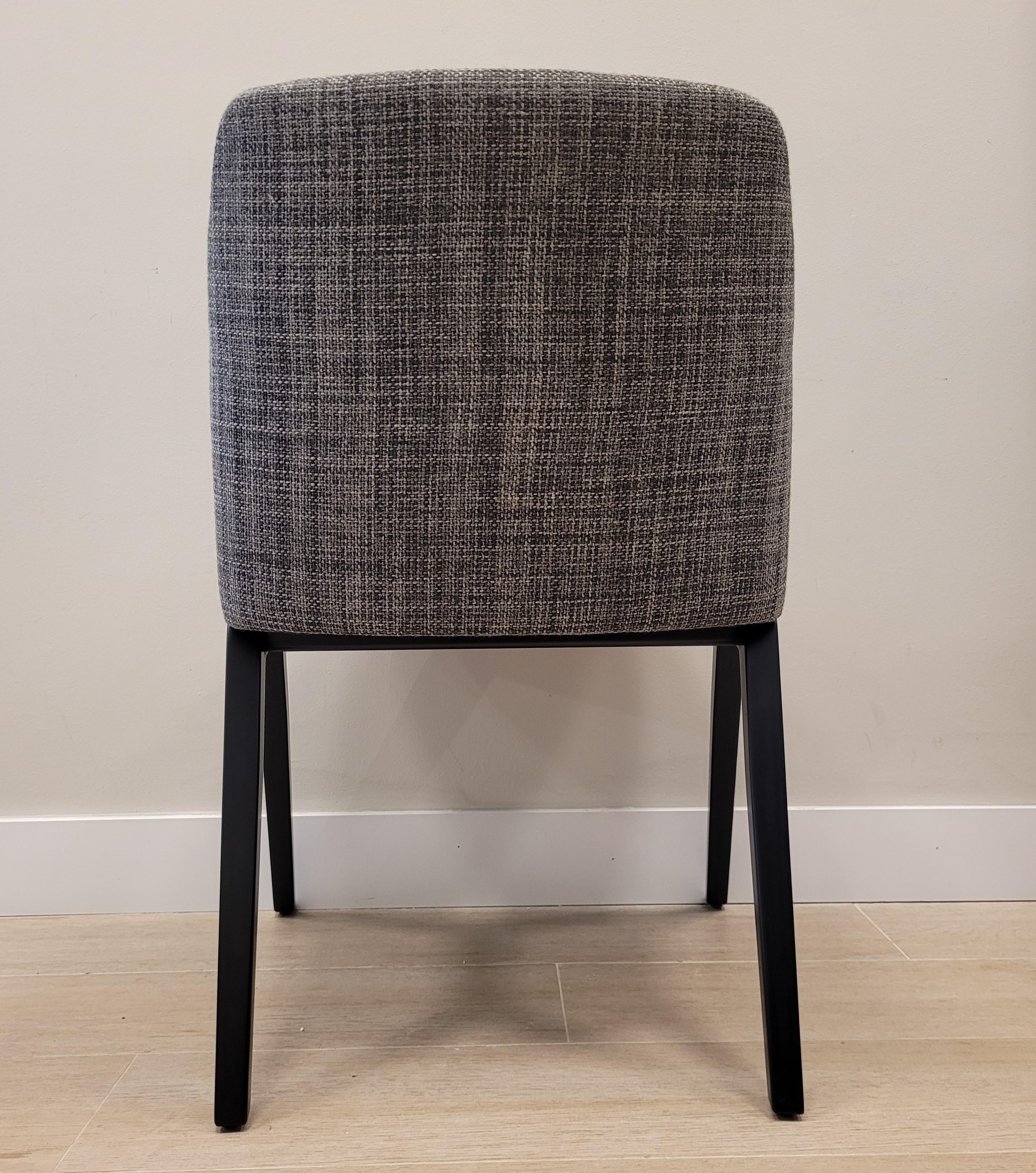 Roche Bobois Mauricio Manzoni armchair, wood and gray fabric For Sale 3