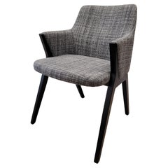 Roche Bobois Mauricio Manzoni armchair, wood and gray fabric