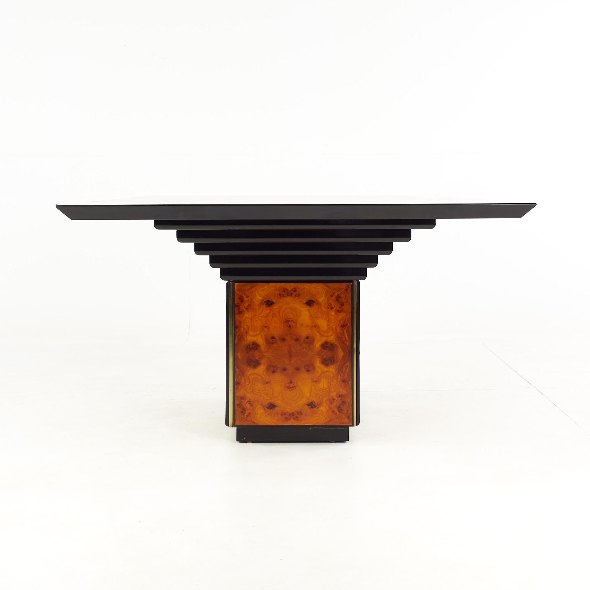 Roche Bobois Mid Century Burlwood Dining Table In Good Condition For Sale In Countryside, IL