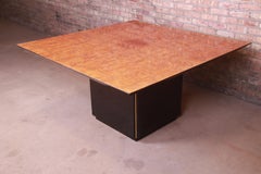 Roche Bobois Modern Art Deco Burl Wood and Black Lacquer Dining Table