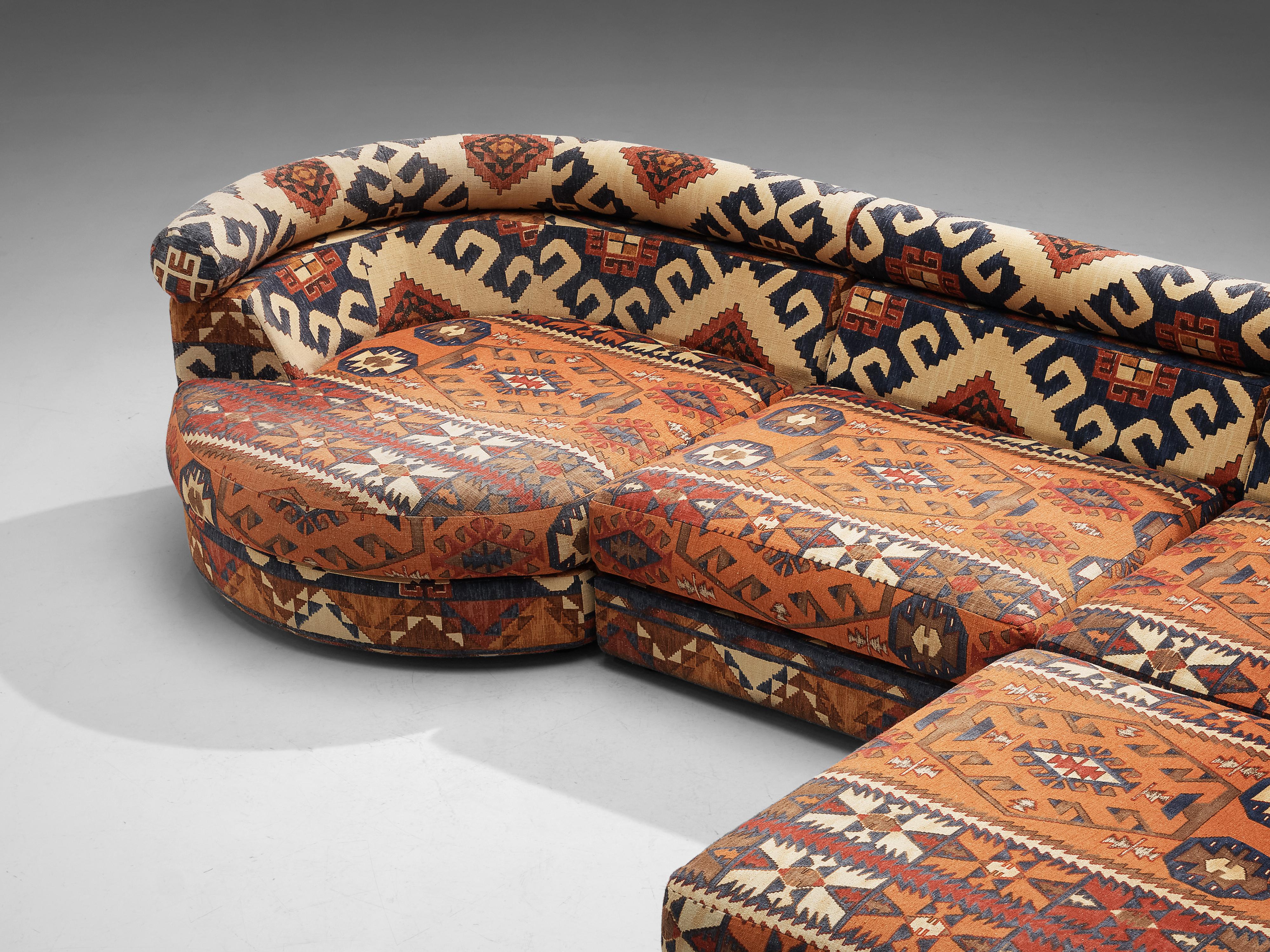 Roche Bobois Modular Corner Sofa in Patterned Upholstery 3