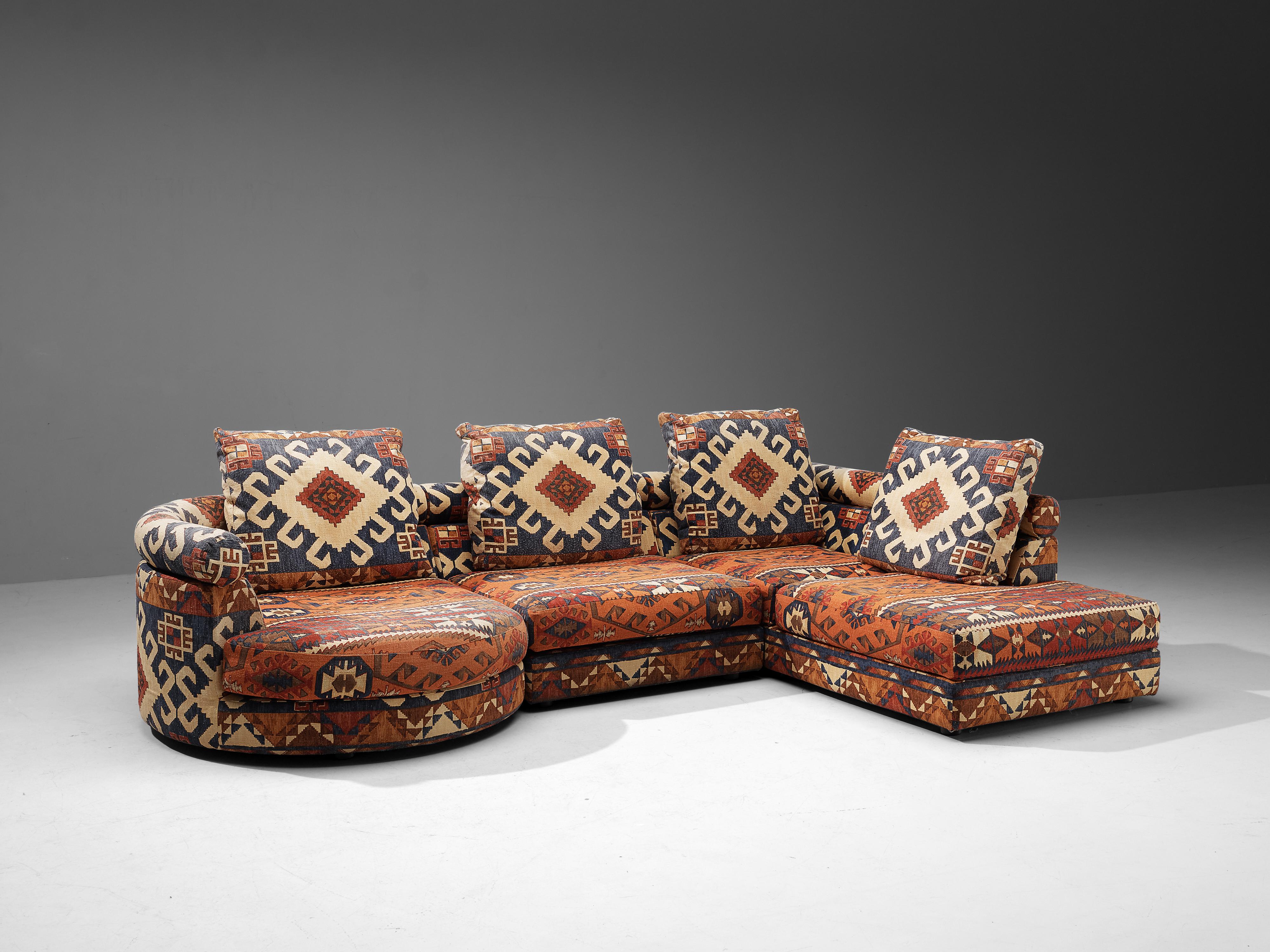 Roche Bobois Modular Corner Sofa in Patterned Upholstery 4
