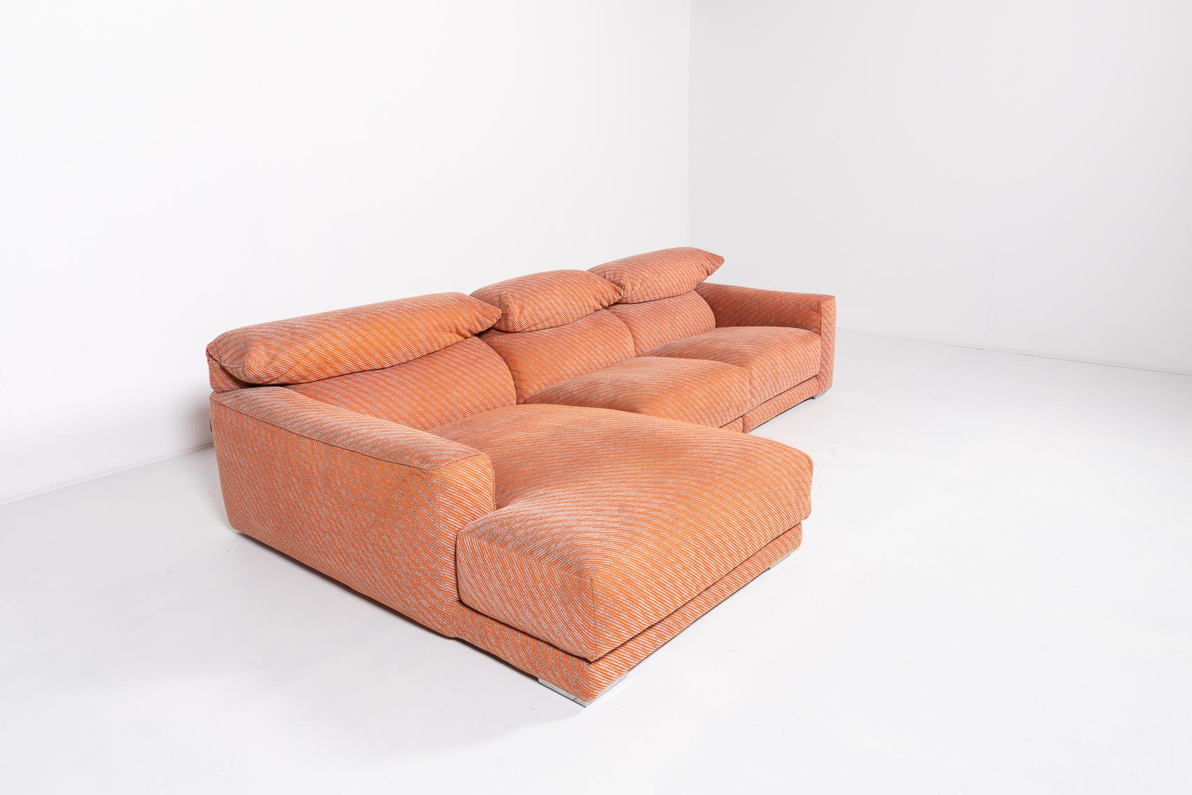 Cotton Roche Bobois modular lounge seats/sofa For Sale