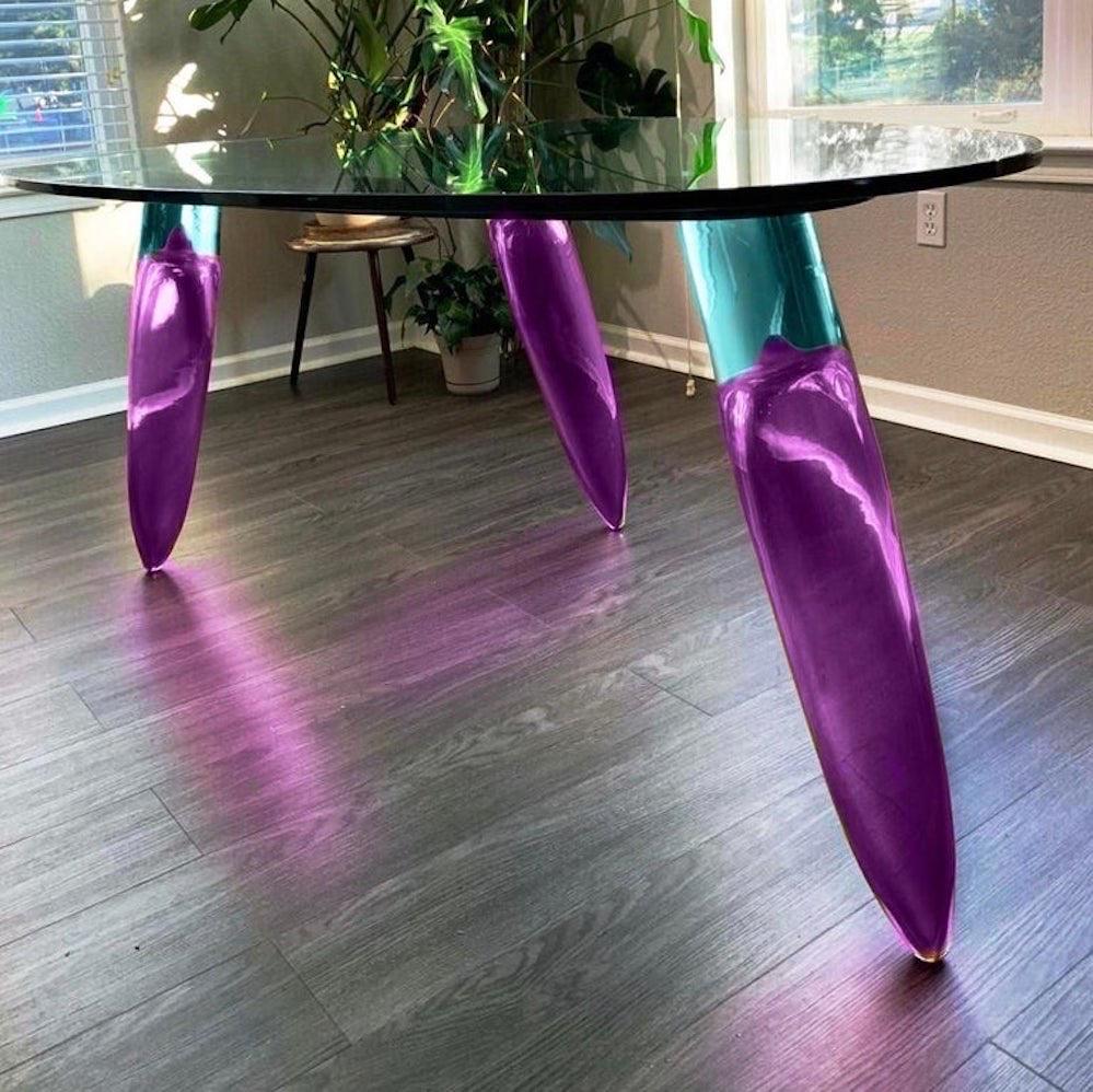 roche bobois glass table