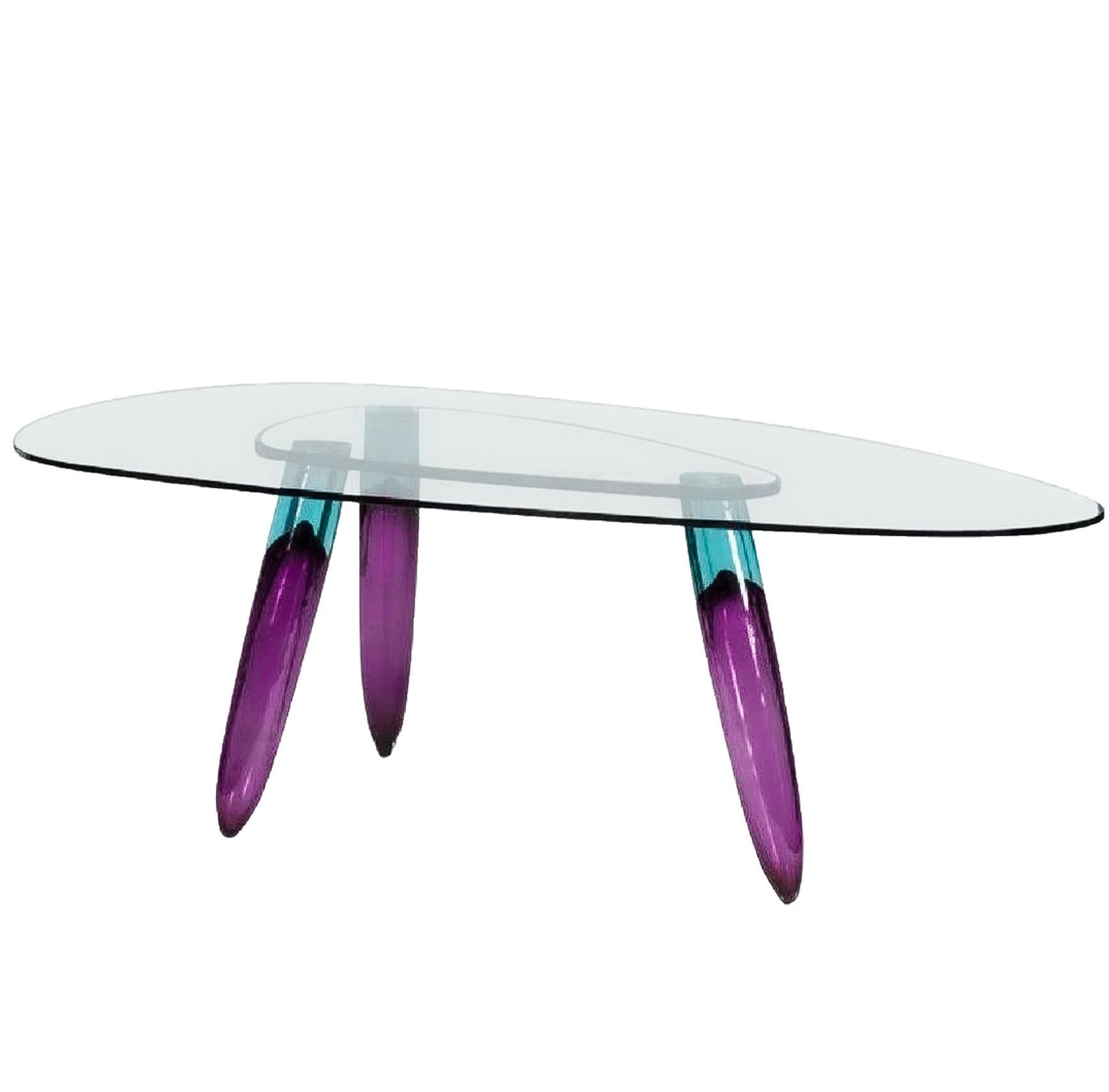 roche bobois glass dining table