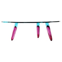 Roche Bobois Murano Art Glass Dining Table by Maurice Barilone, Purple & Blue