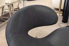 Chaise d'appoint Roche Bobois Nuage 2 de Tapinassi et Manzoni chromée et cuir