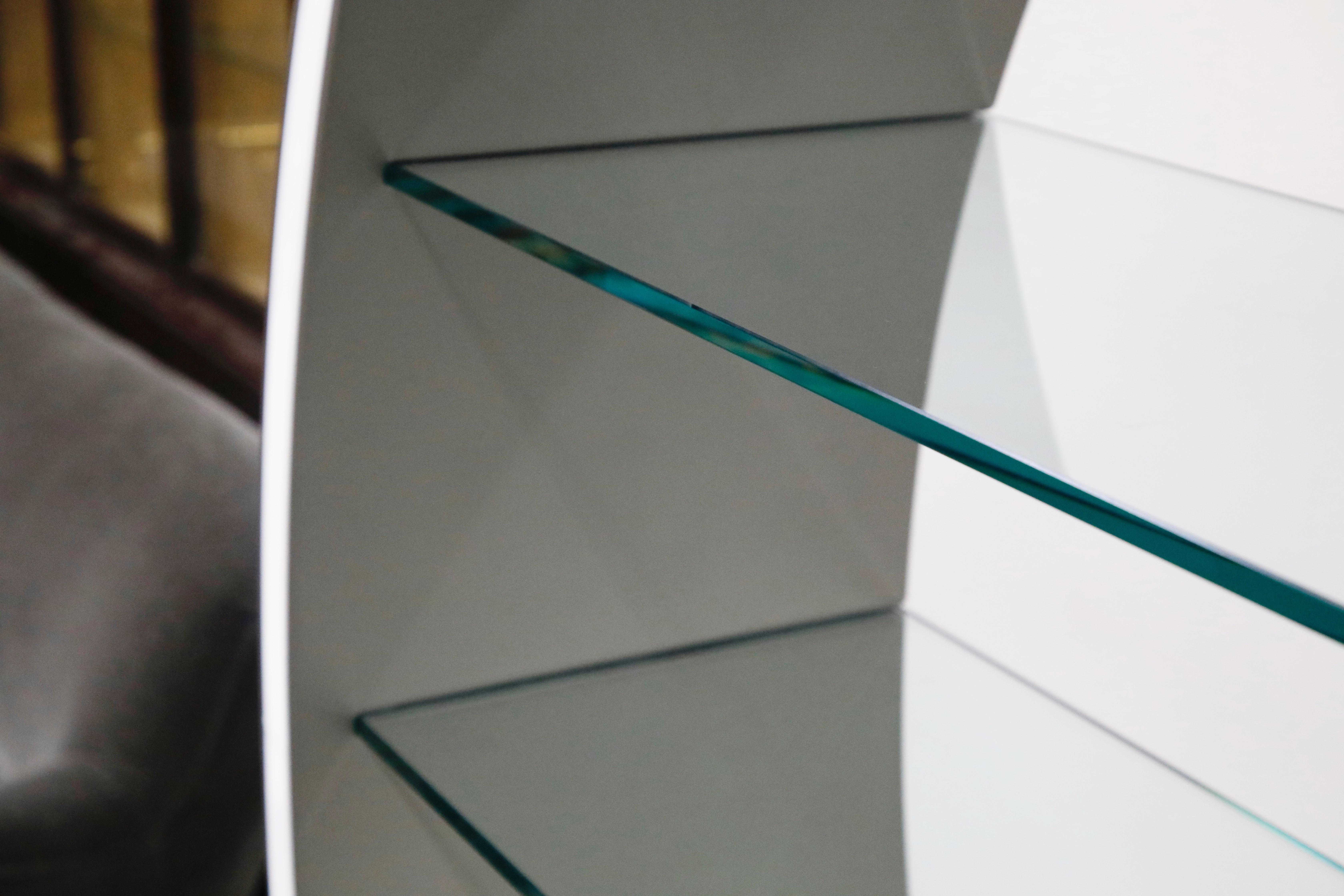 Roche Bobois 'Omega' Illuminated Glass Shelf Open-Back Bookcase Etagere 2