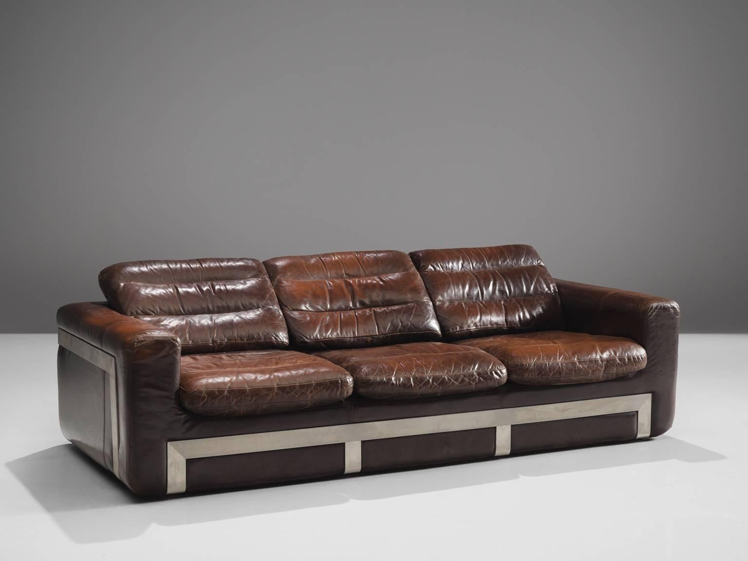 vintage roche bobois leather sofa