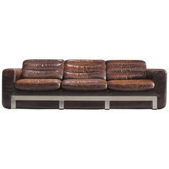 Roche Bobois Original Brown Leather Sofa