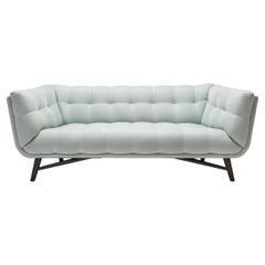 Roche Bobois Blassblaues 2,5-Sitz-Sofa mit Stoffprofil