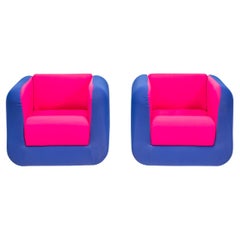 Roche Bobois Pink & Blue Cube Sessel, 2er-Set