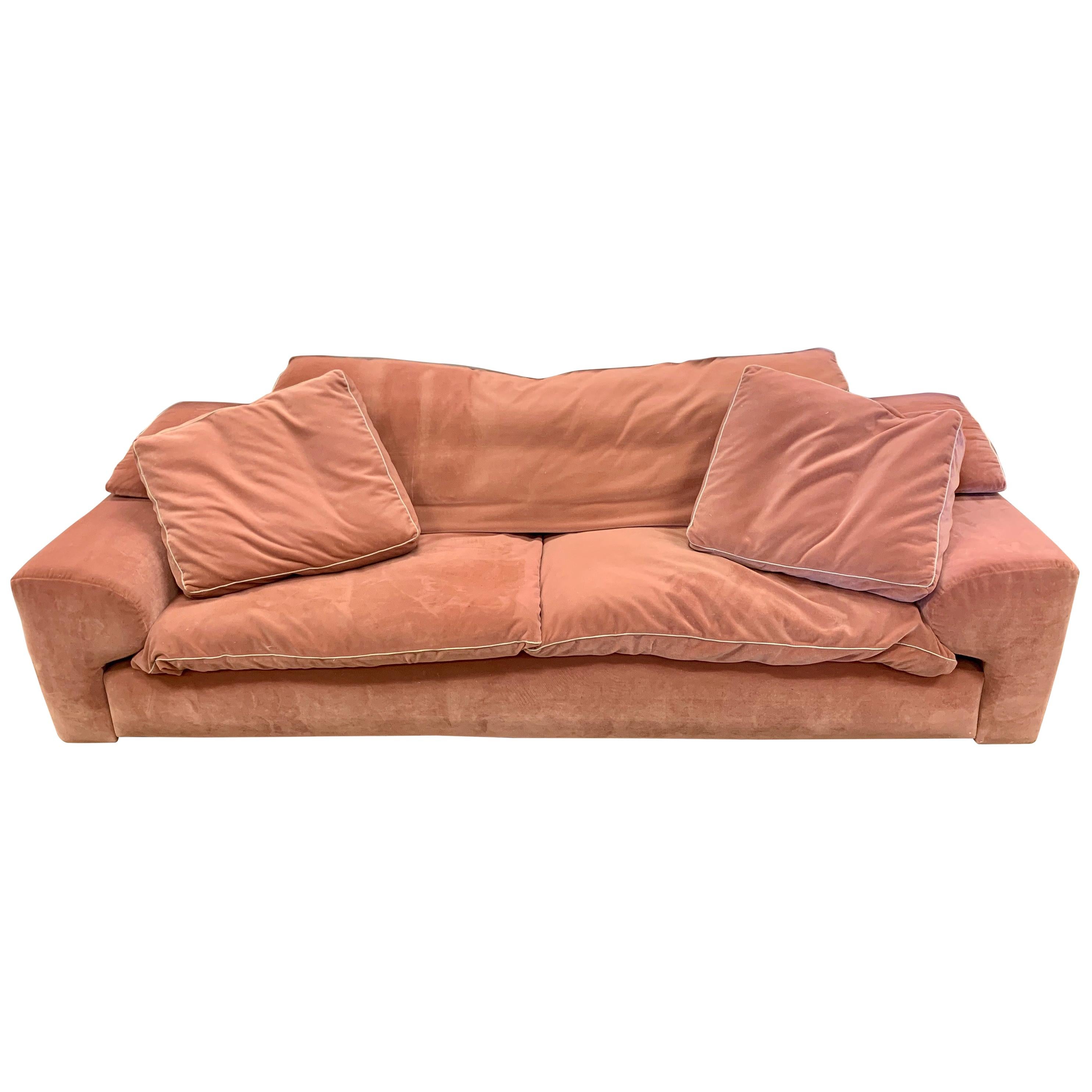Roche Bobois Pink Velvet Sofa
