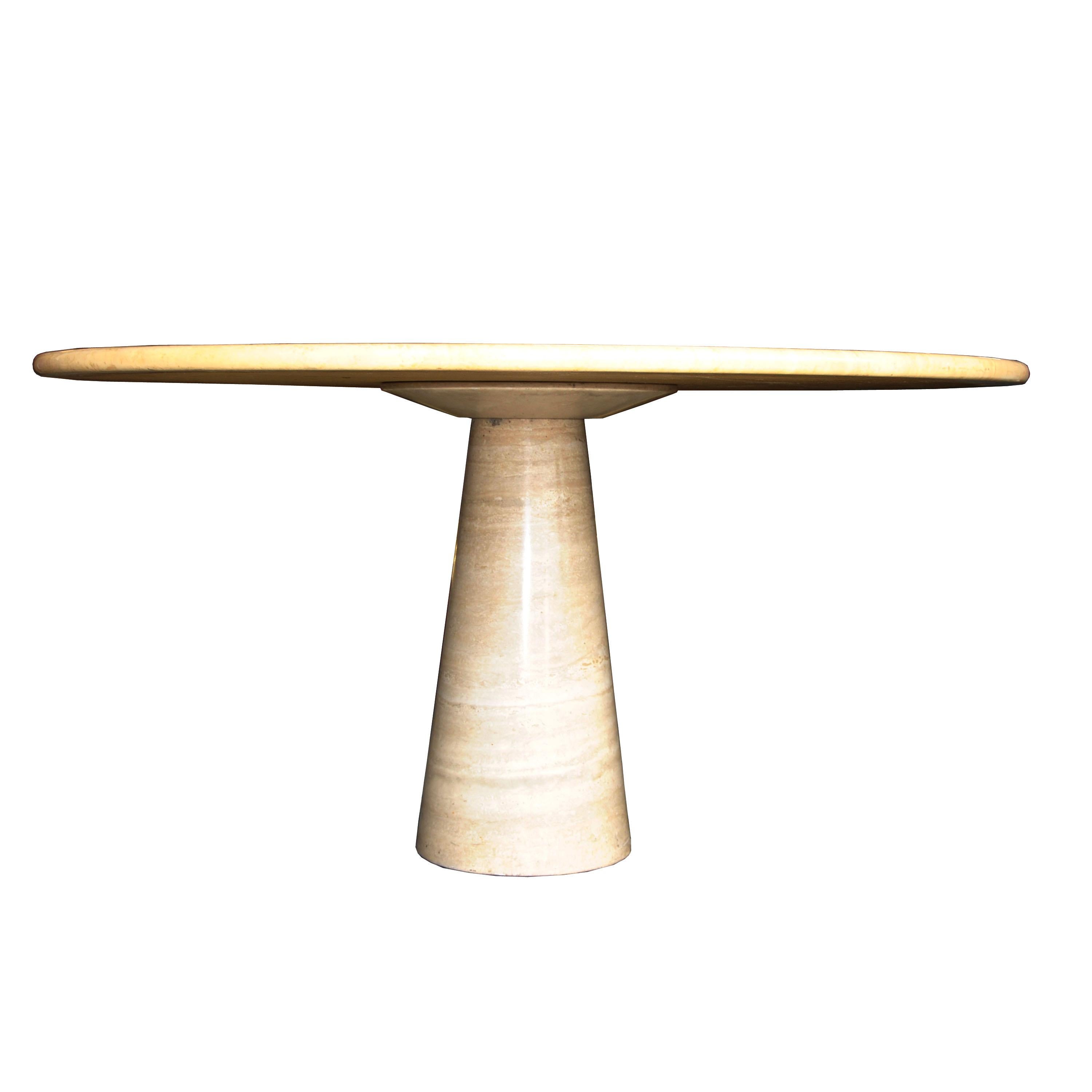 Mid-Century Modern Roche Bobois Polished Travertine Dining Table