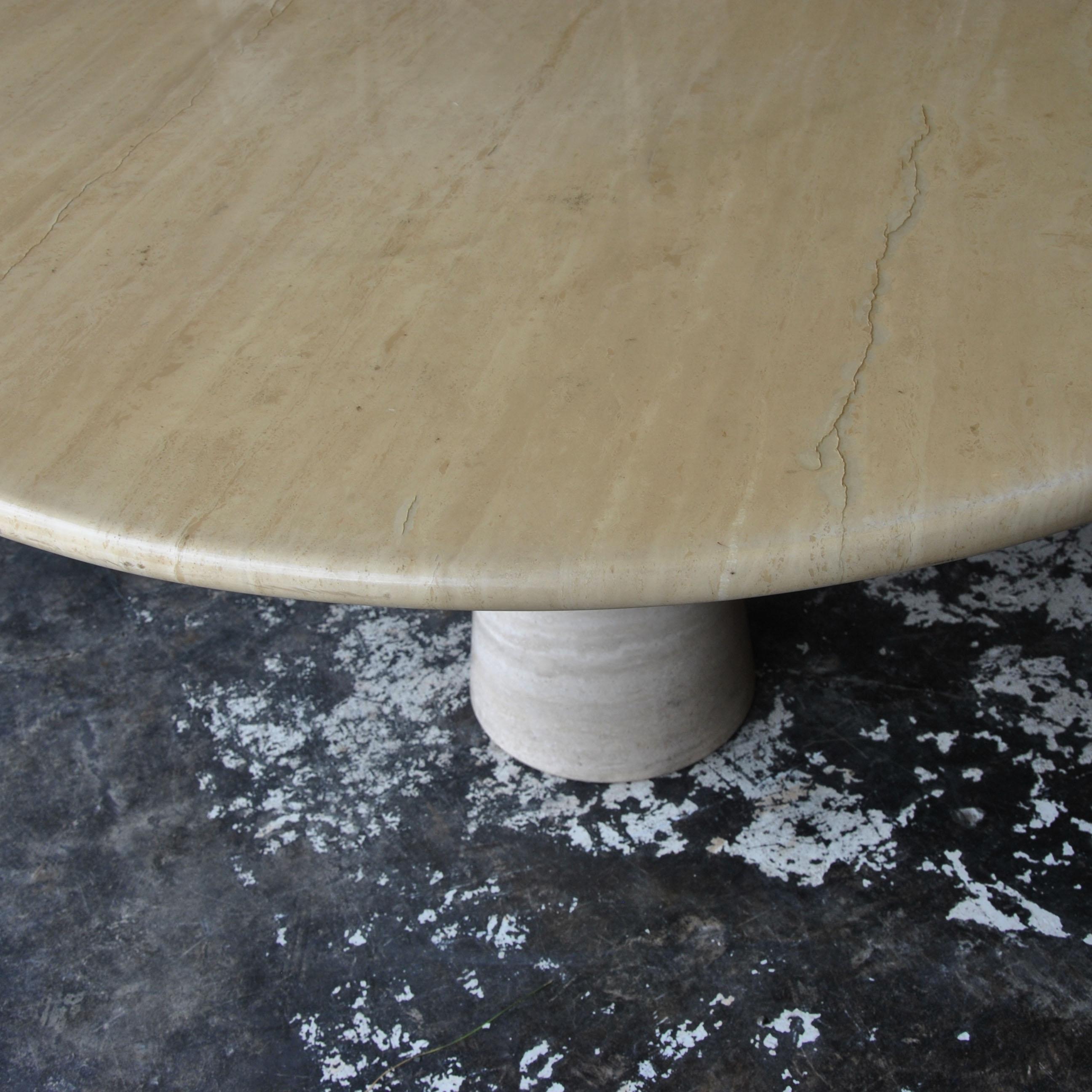 Roche Bobois Polished Travertine Dining Table In Good Condition In Pasadena, TX