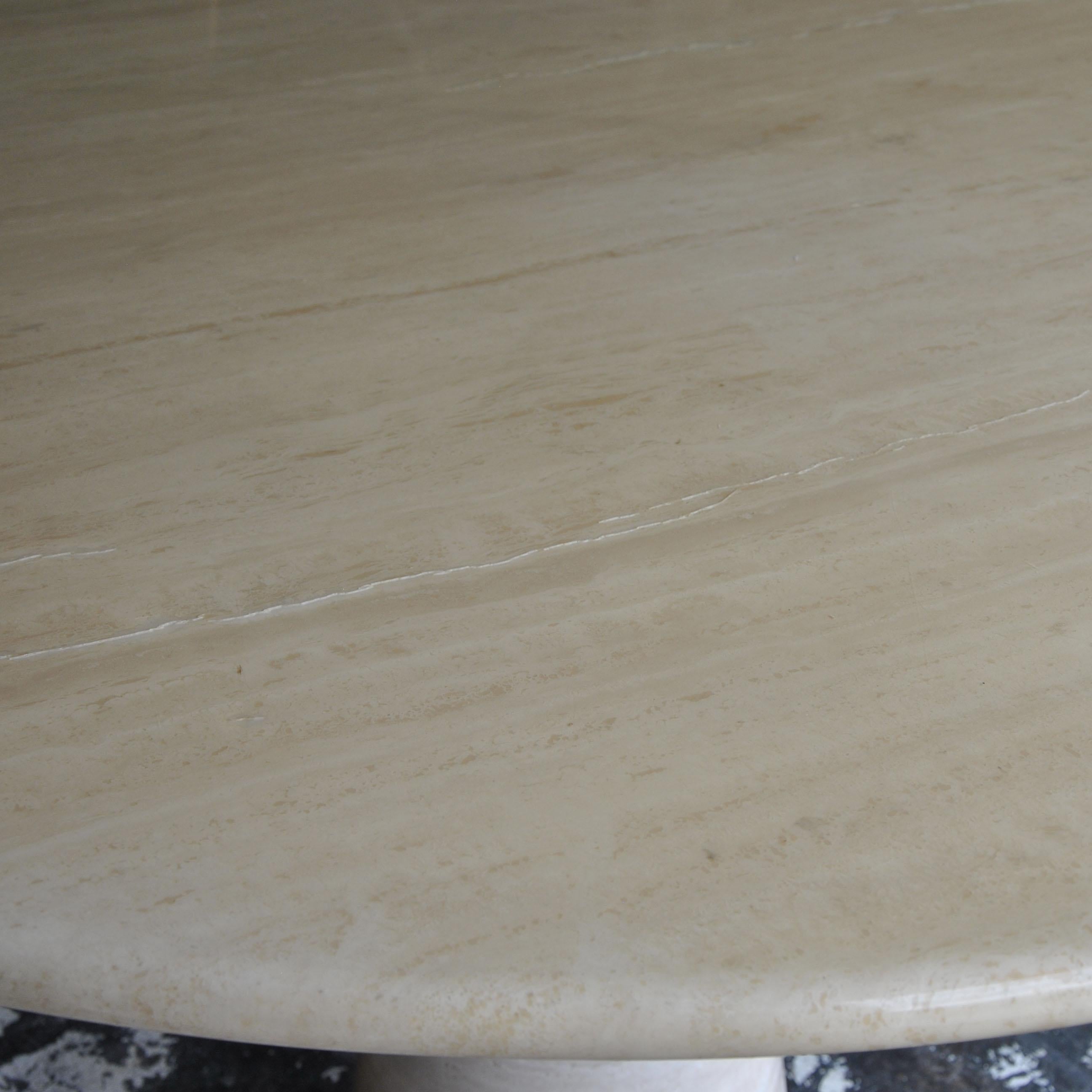 20th Century Roche Bobois Polished Travertine Dining Table