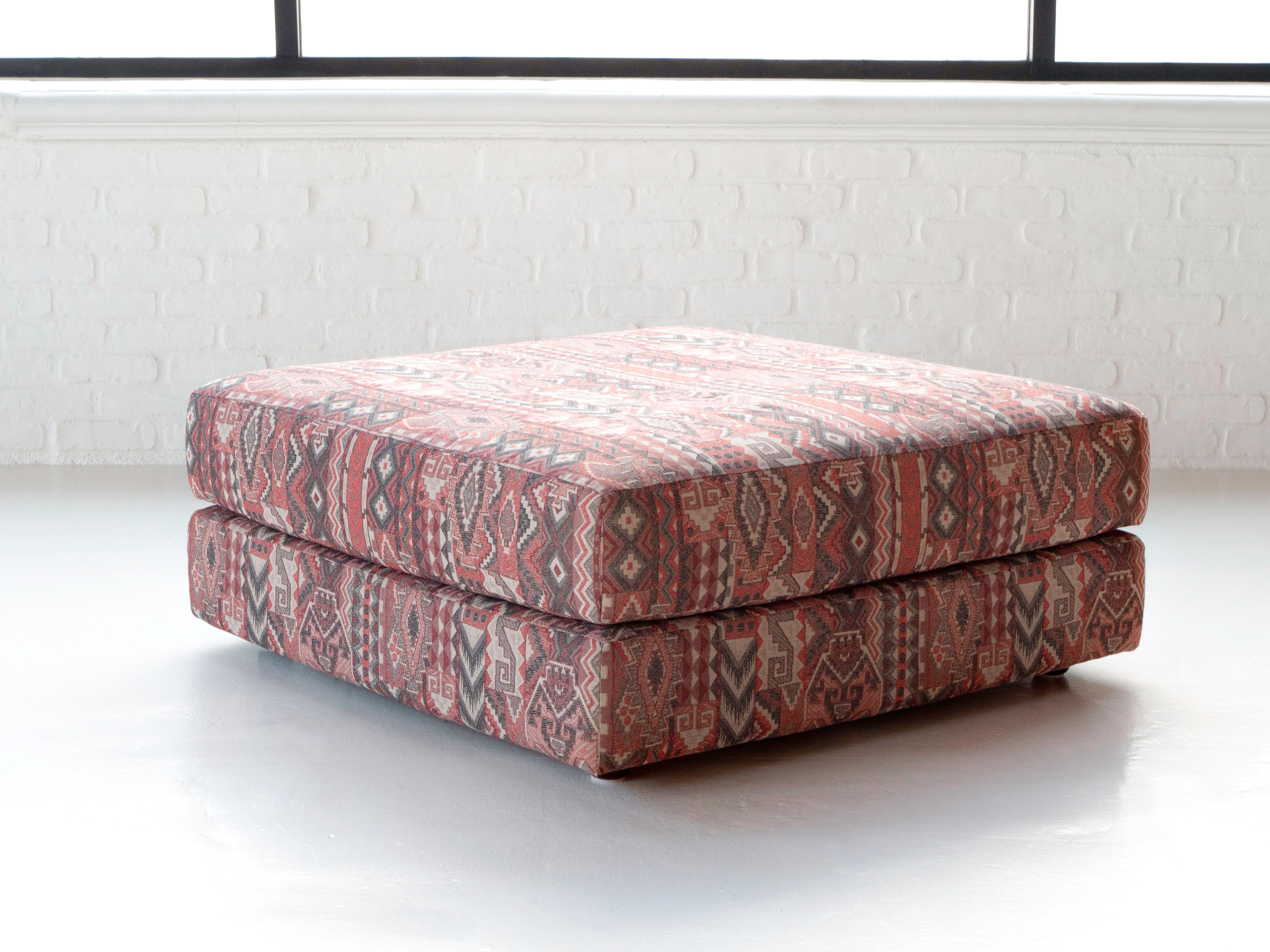 Upholstery Roche Bobois Post Modern Sofa & Ottoman, Circa 1980's For Sale