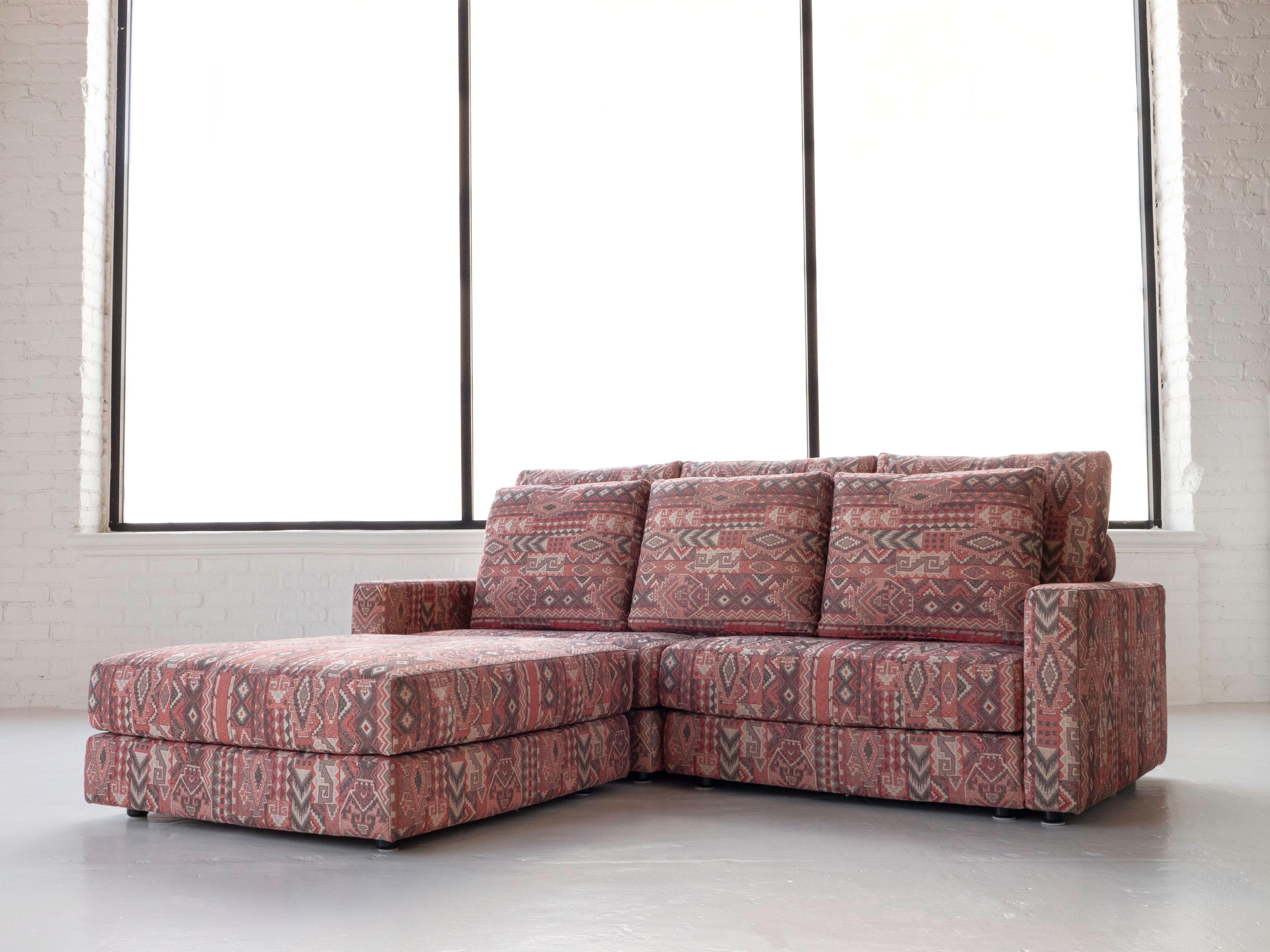 Roche Bobois Post Modern Sofa & Ottoman, Circa 1980's For Sale 3