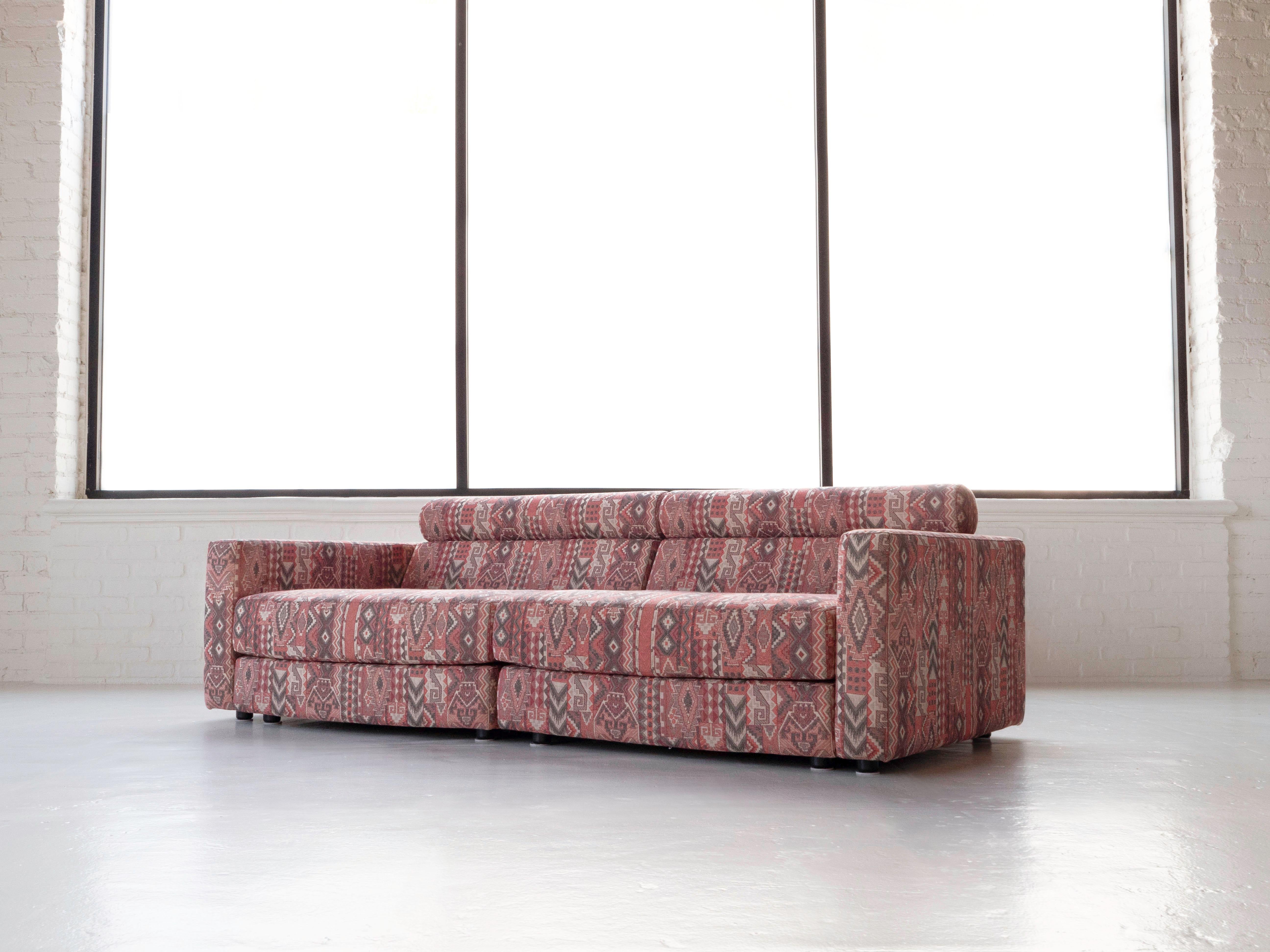 Post-Modern Roche Bobois Post Modern Sofa & Ottoman, Circa 1980's For Sale