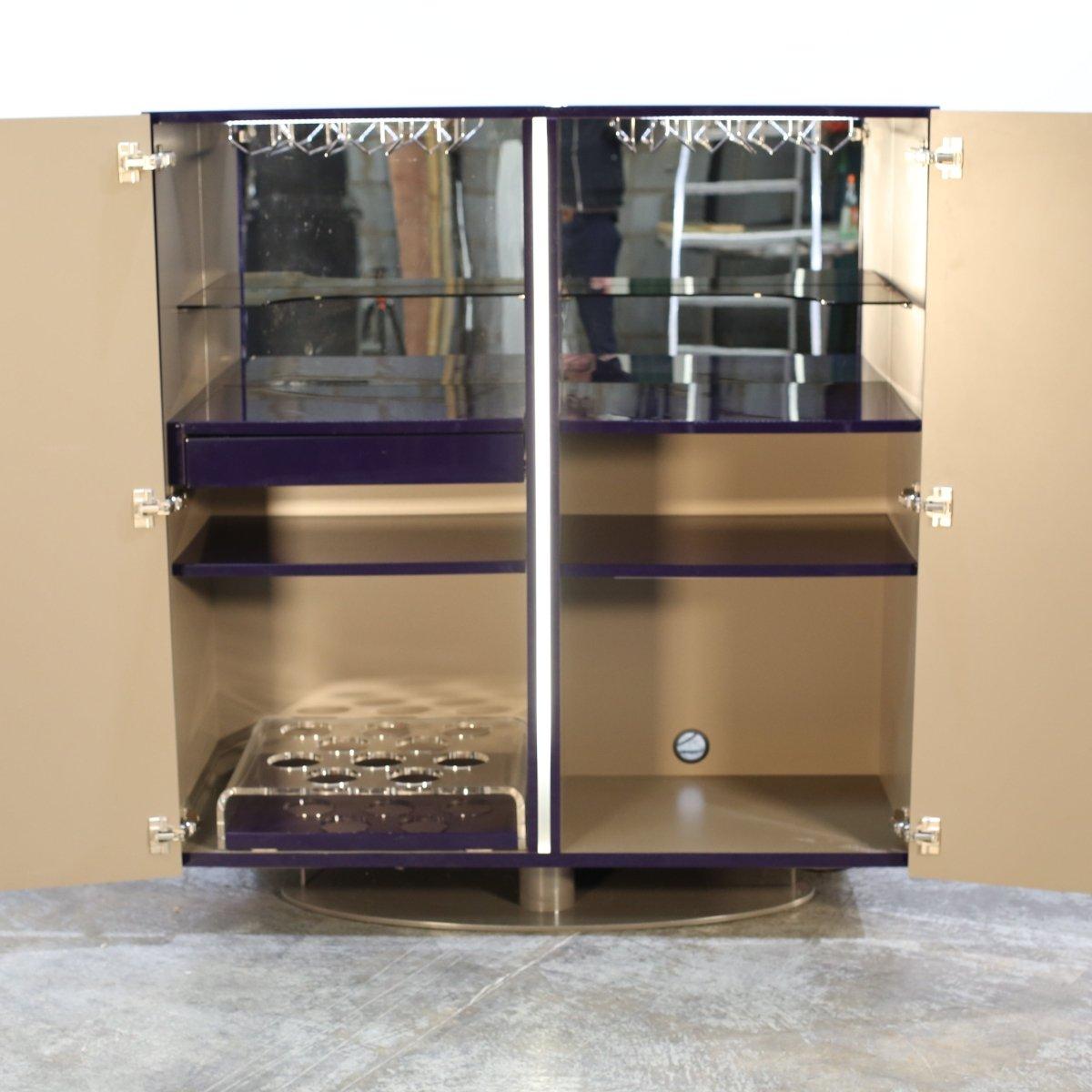 Modern Roche Bobois Purple Wave Bar Cabinet For Sale