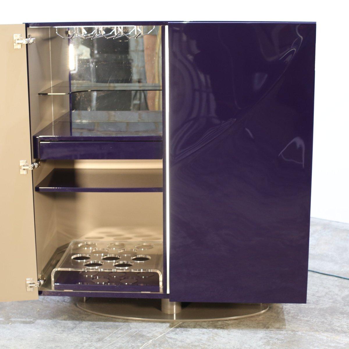 French Roche Bobois Purple Wave Bar Cabinet For Sale