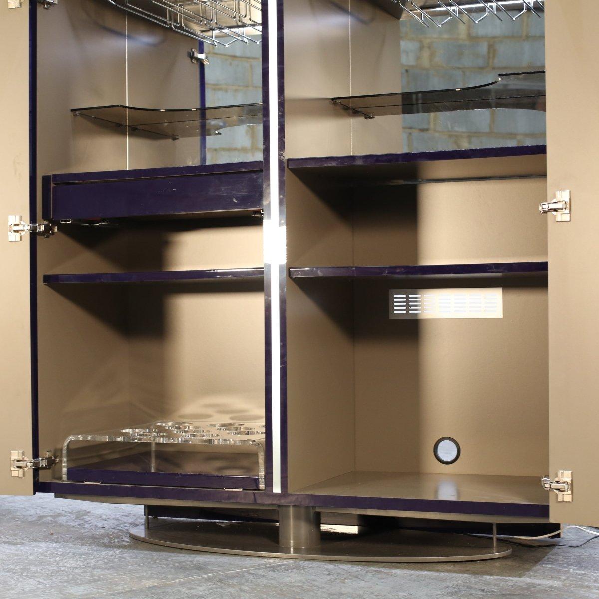 Contemporary Roche Bobois Purple Wave Bar Cabinet For Sale