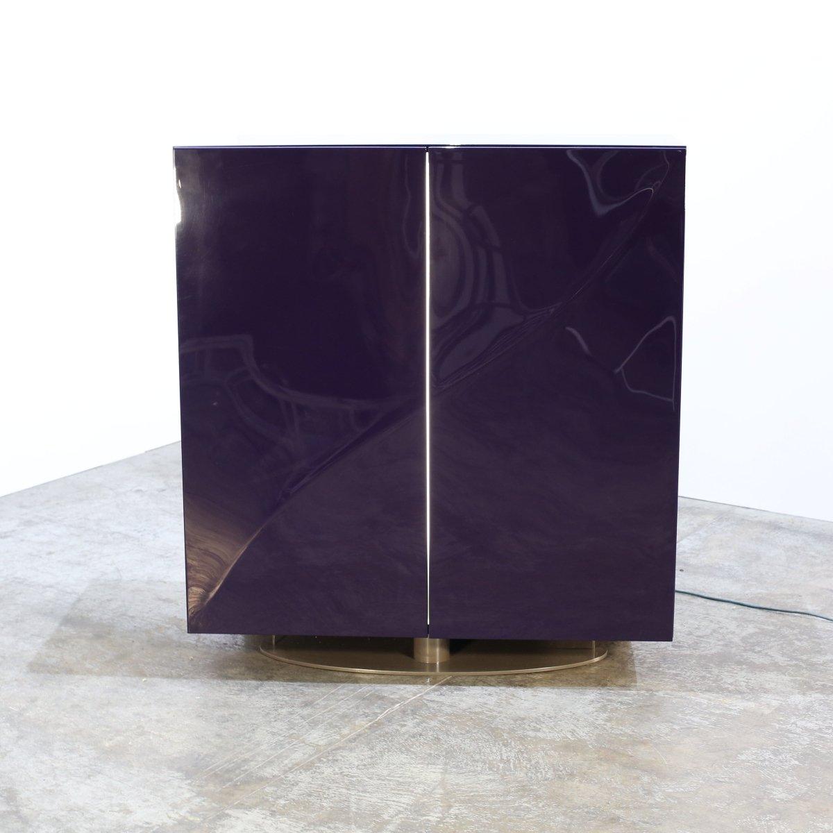 Metal Roche Bobois Purple Wave Bar Cabinet For Sale