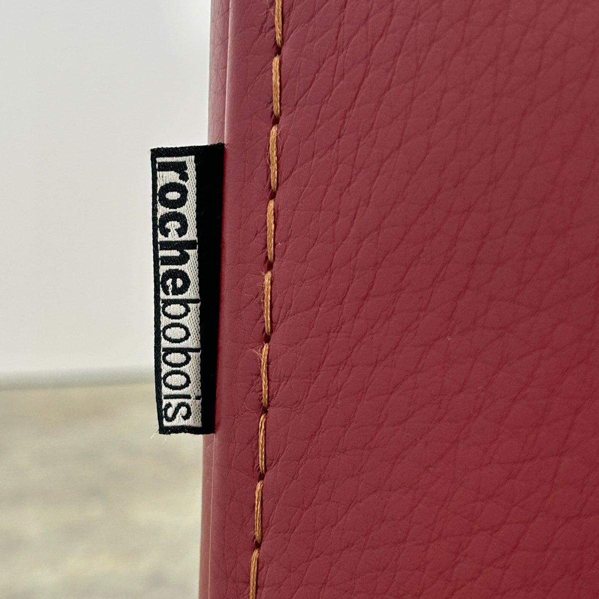 Roche Bobois Sofá de dos plazas de cuero rojo Francés en venta