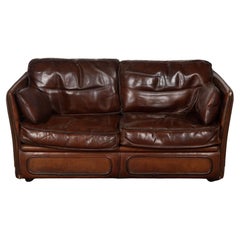 Vintage Roche Bobois Saddle Leather Sofa After Hermes