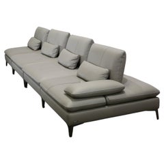 Roche Bobois Scenario Leather Living Room Set by Sacha Lakic, Set of Four